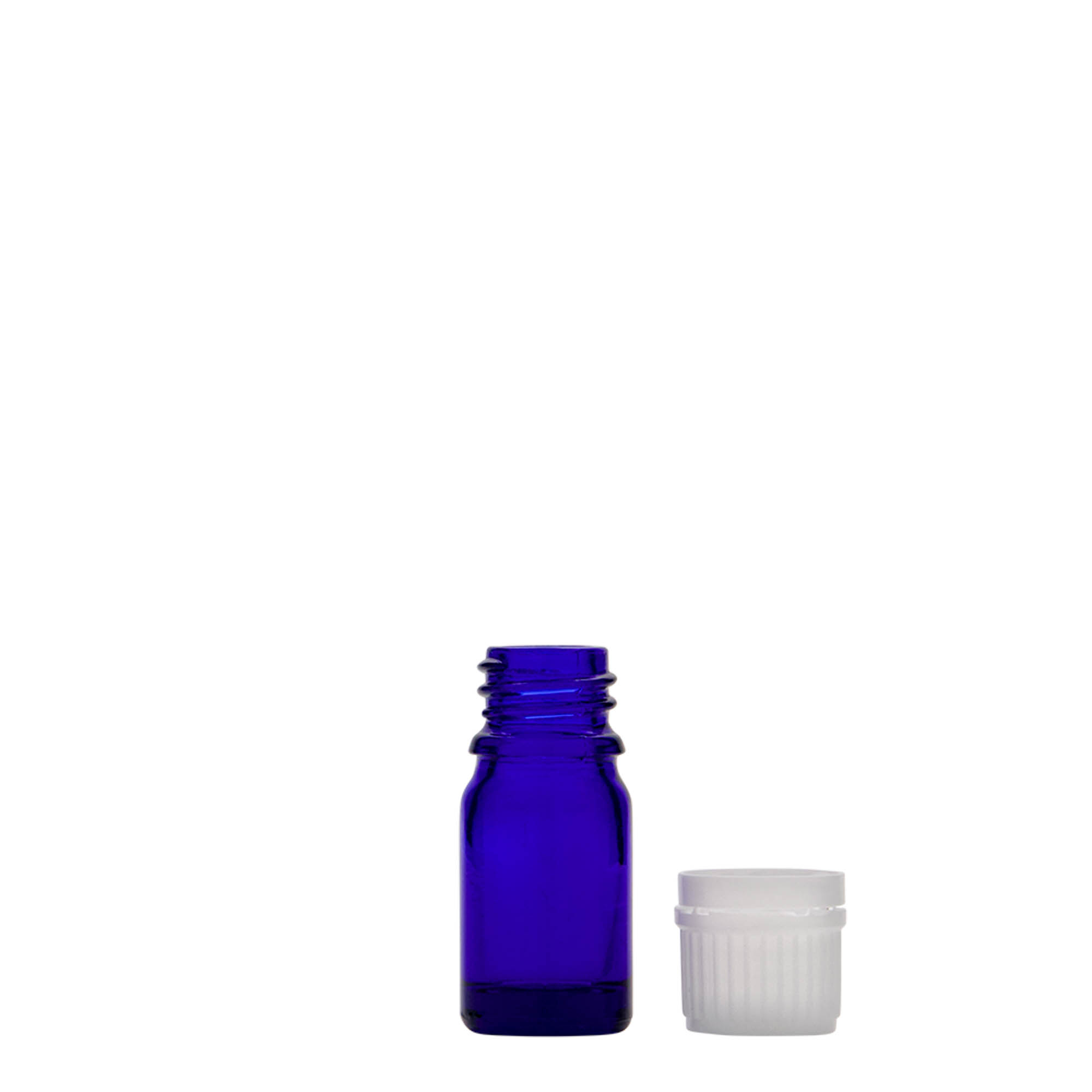 5 ml frasco de medicina, vidrio, azul real, boca: DIN 18