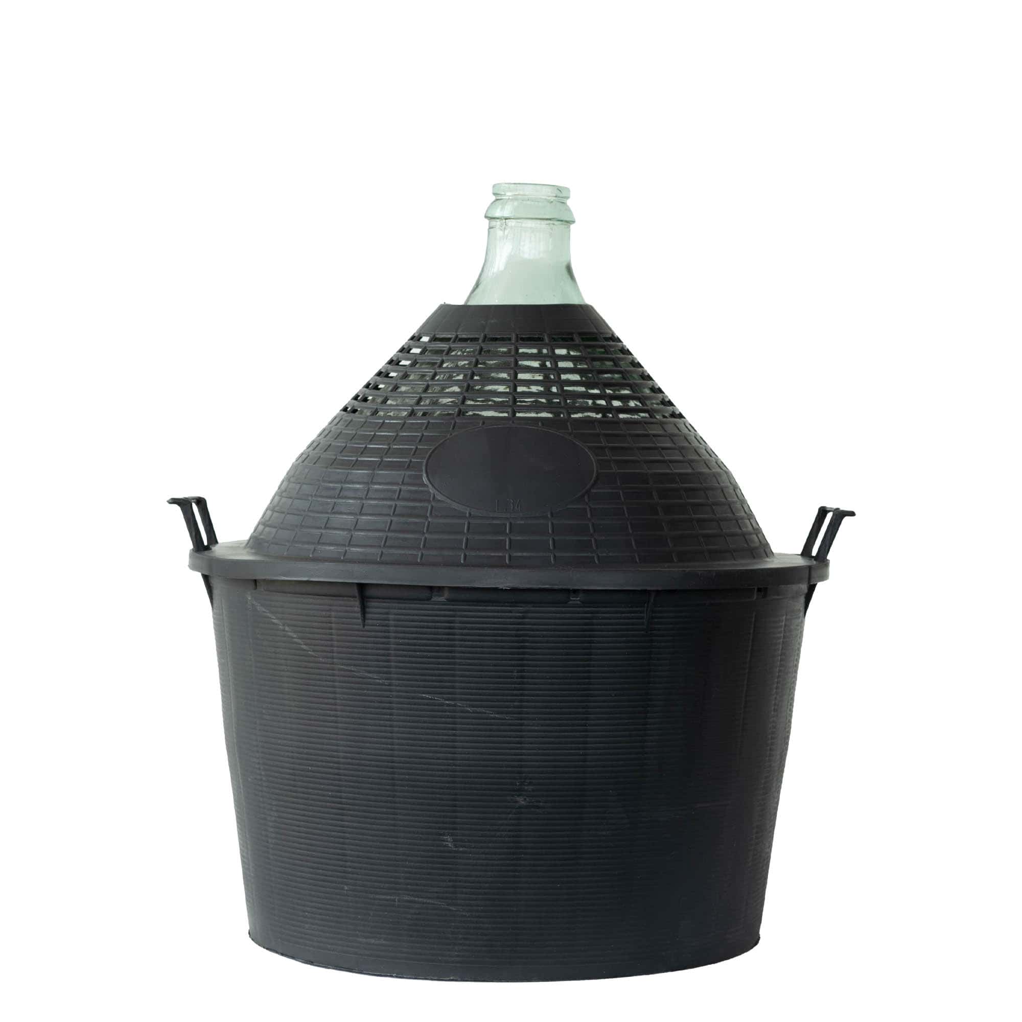 Botella de balón de 34 l, cuello estrecho, vidrio, boca: tapa de solapa
