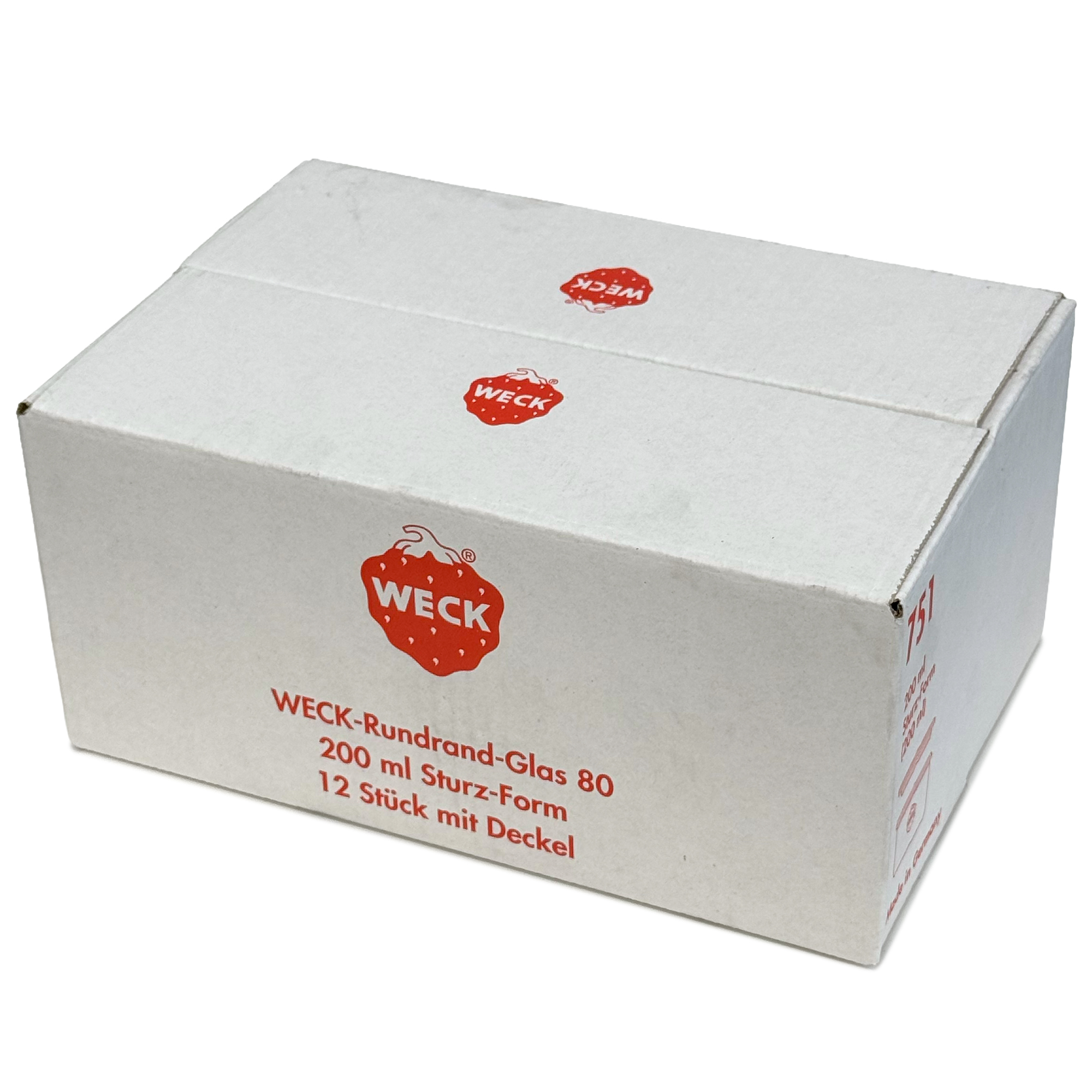 12x 200 ml tarro WECK de boca ancha con tapa de vidrio RR 80
