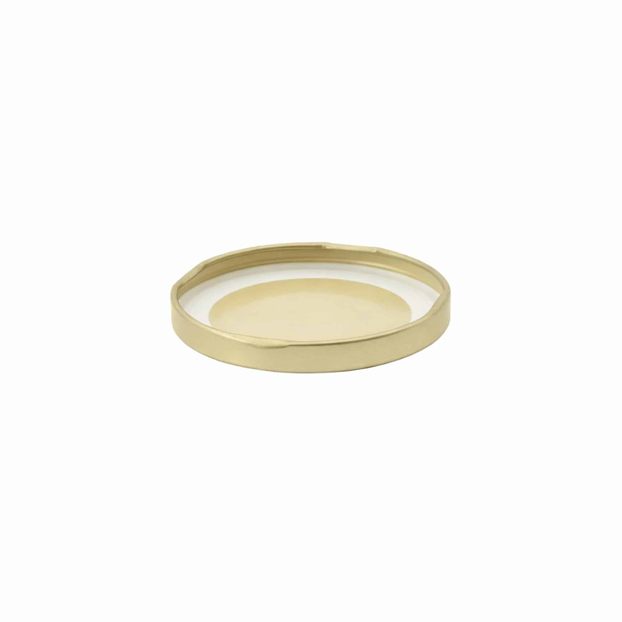 Tapa Twist-off, hojalata, esterilizable, dorada, para boca: TO 66