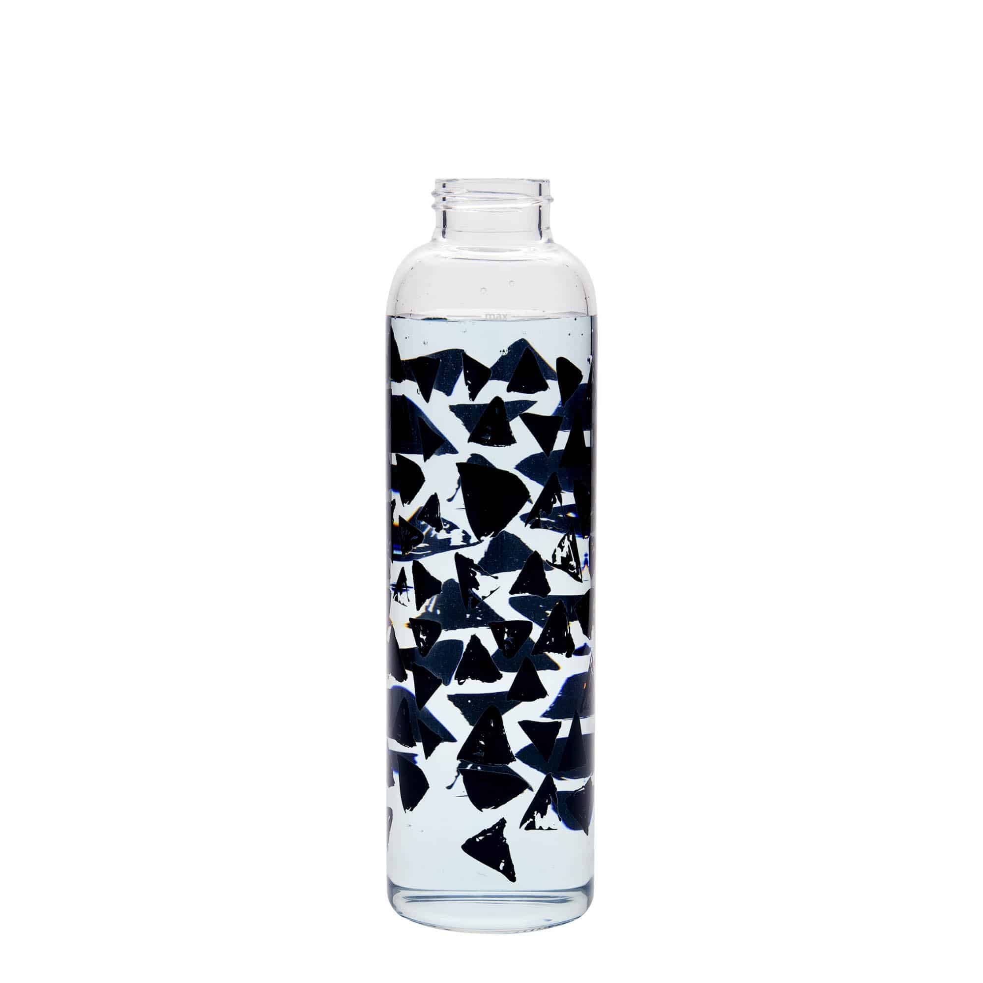 Botella de bebida de 500 ml 'Perseus - Triángulos negros', boca: cierre de rosca Botella de bebida de 500 ml 'Perseus - Triángulos negros', boca: cierre de rosca