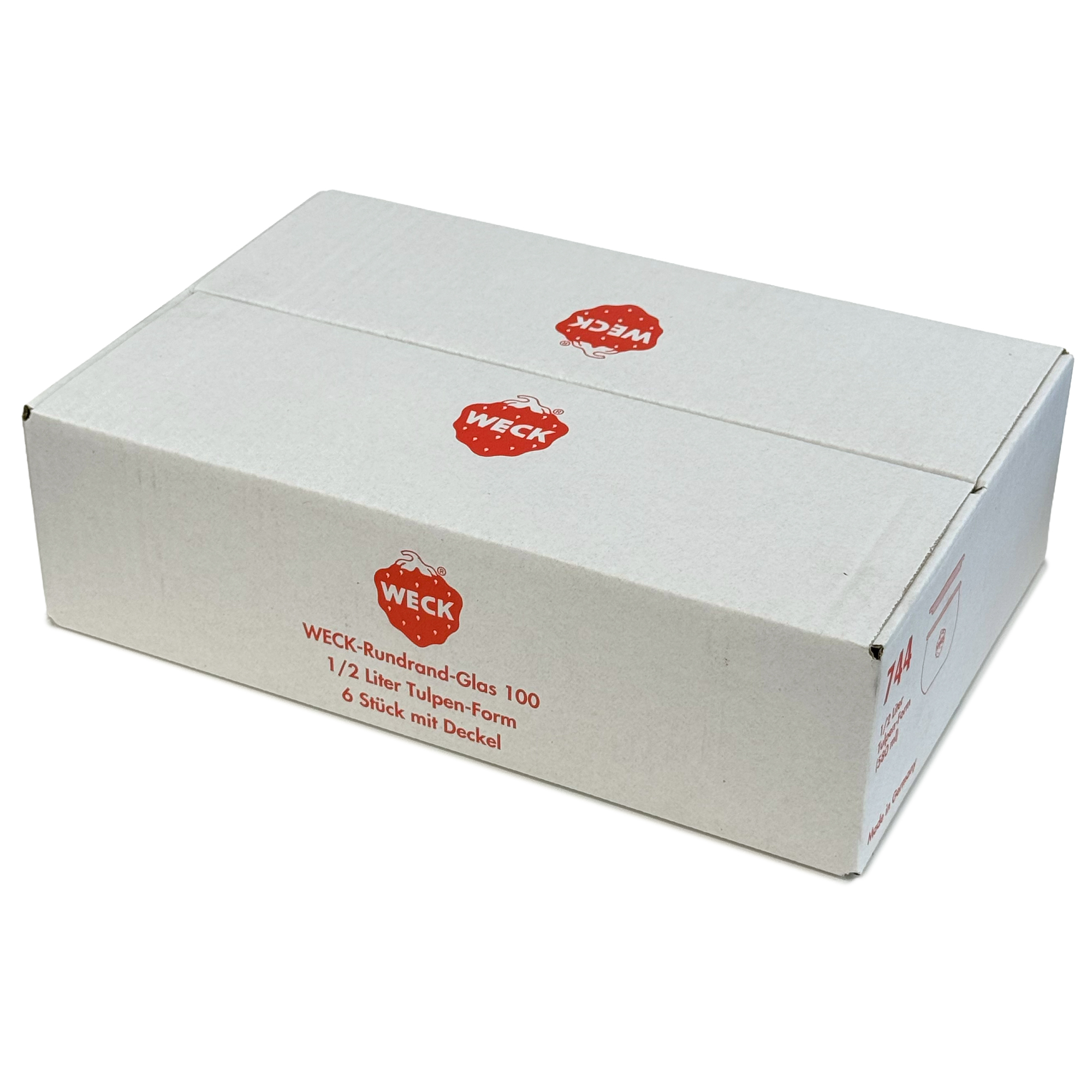 6x 580 ml vaso tipo tulipán WECK con tapa de vidrio RR 100