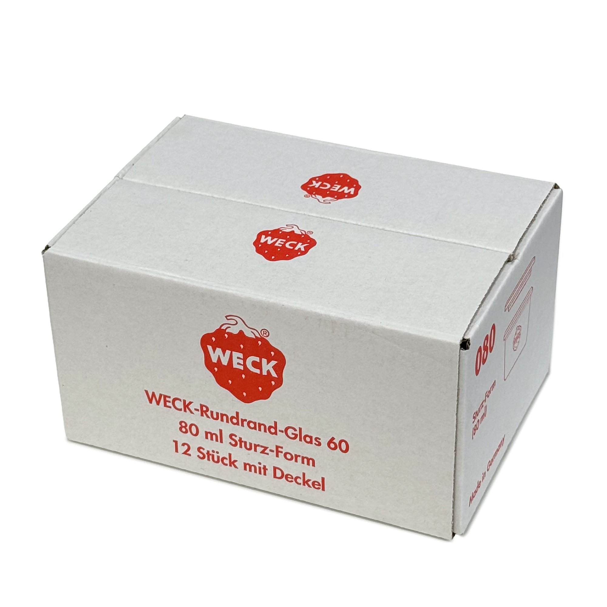 12x 80 ml tarro WECK de boca ancha con tapa de vidrio RR 60