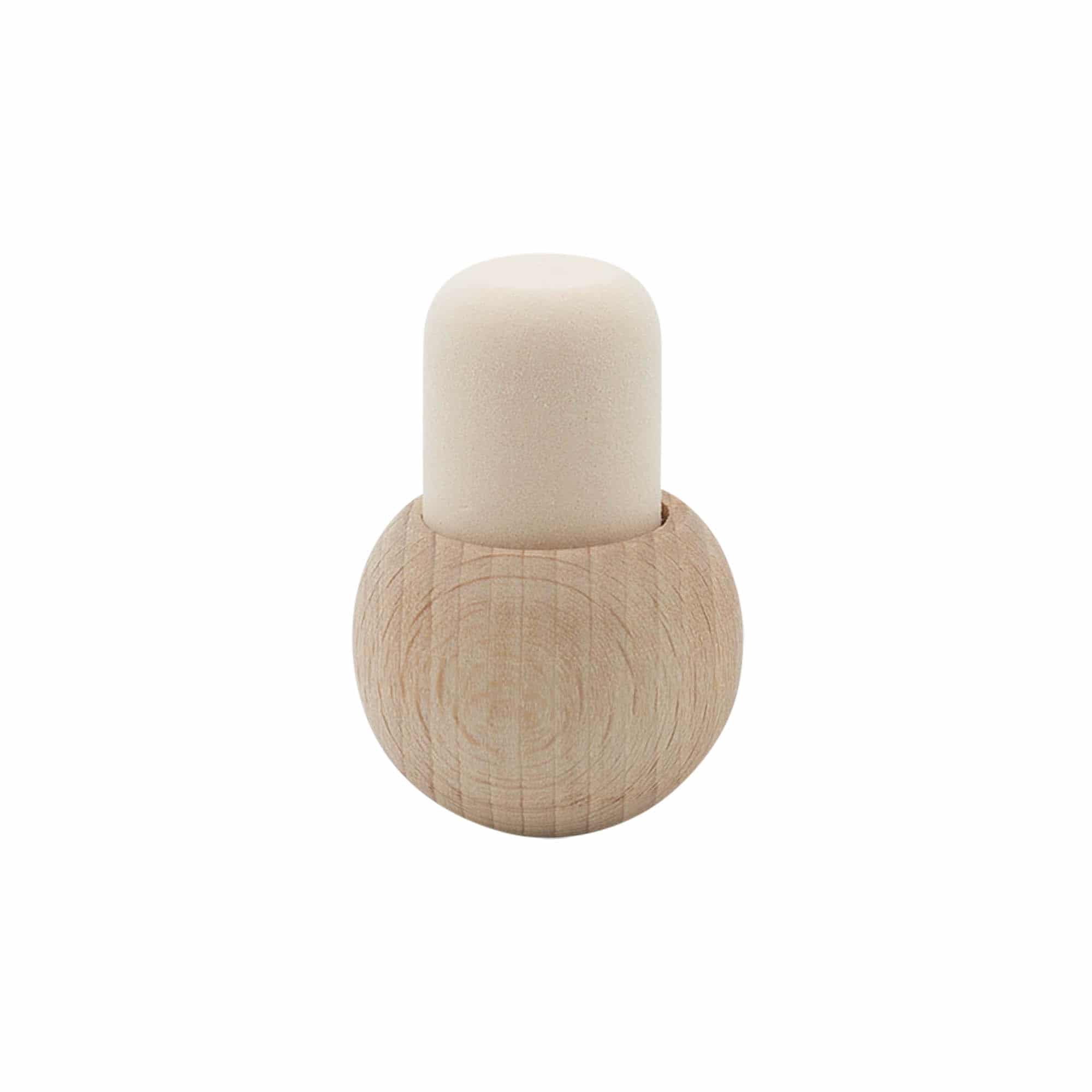 Corcho con cabeza 'Bola' de 19 mm, madera, para boca: corcho