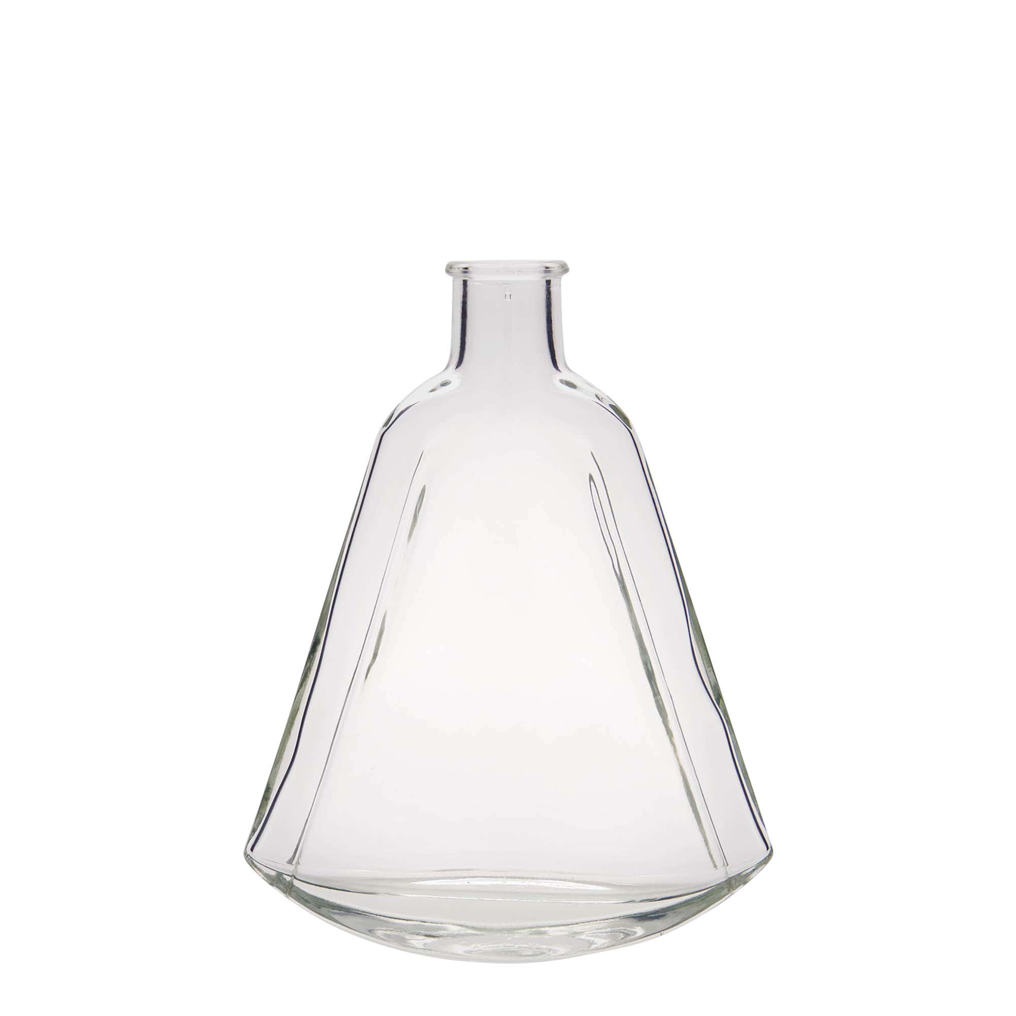 Botella de vidrio 'Maurizio' de 200 ml, ovalada, boca: corcho