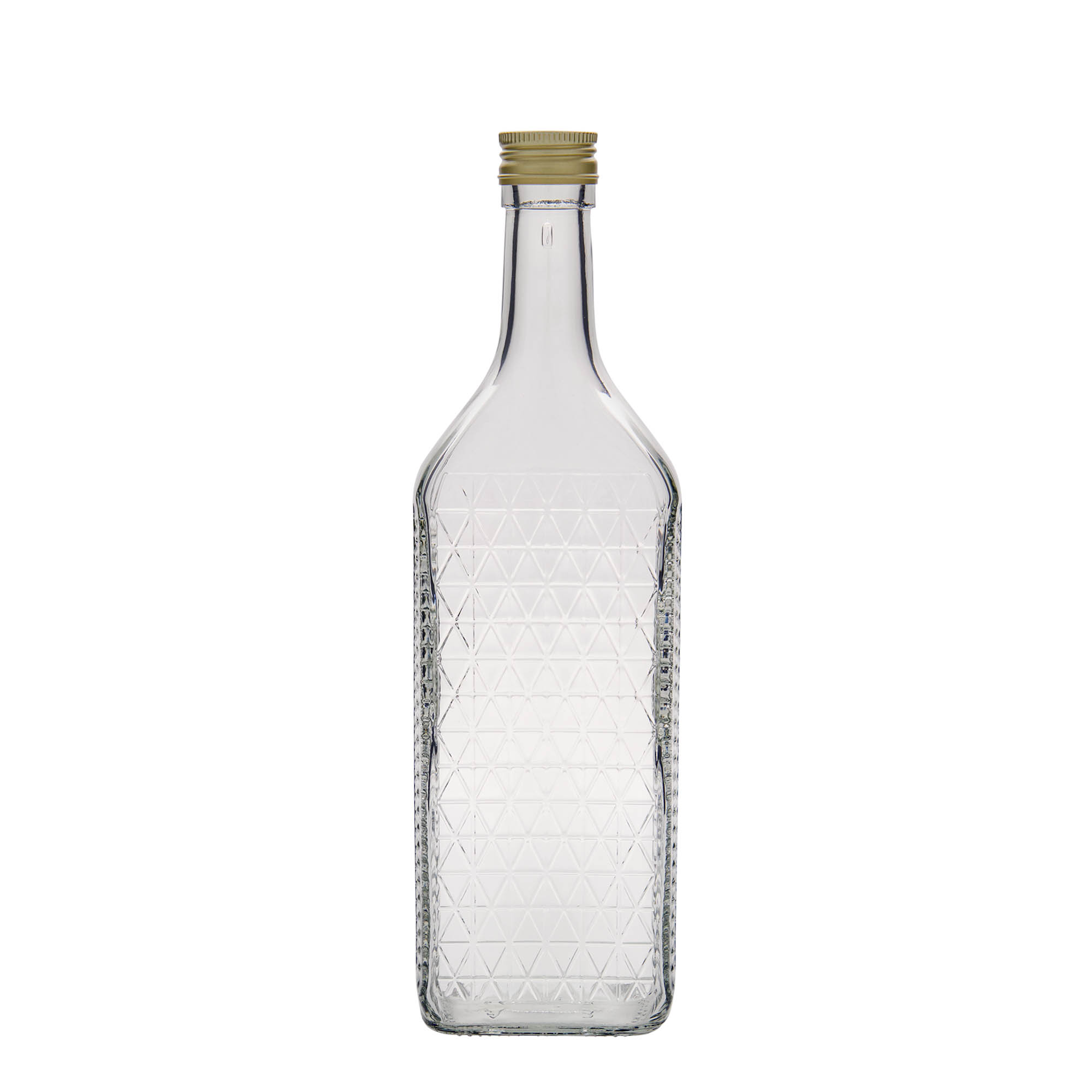 Botella de vidrio de 700 ml 'Caruso', rectangular, boca: PP 31,5 Botella de vidrio de 700 ml 'Caruso', rectangular, boca: PP 31,5