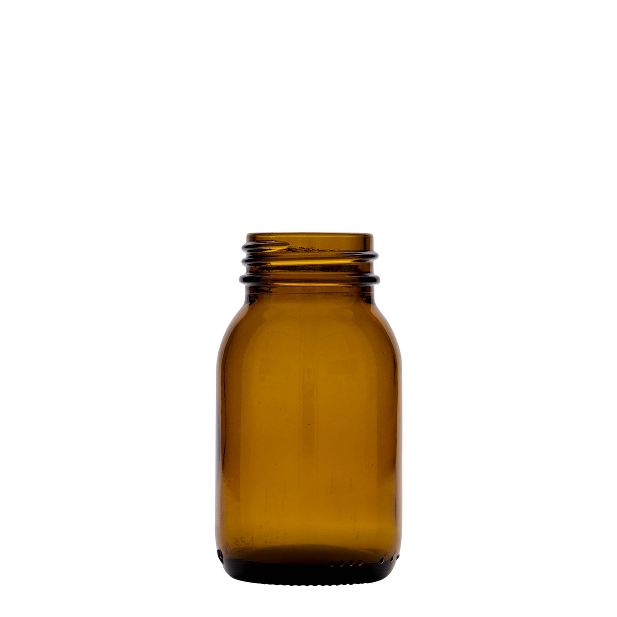 125 ml frasco de cuello ancho, marrón, boca: DIN 40