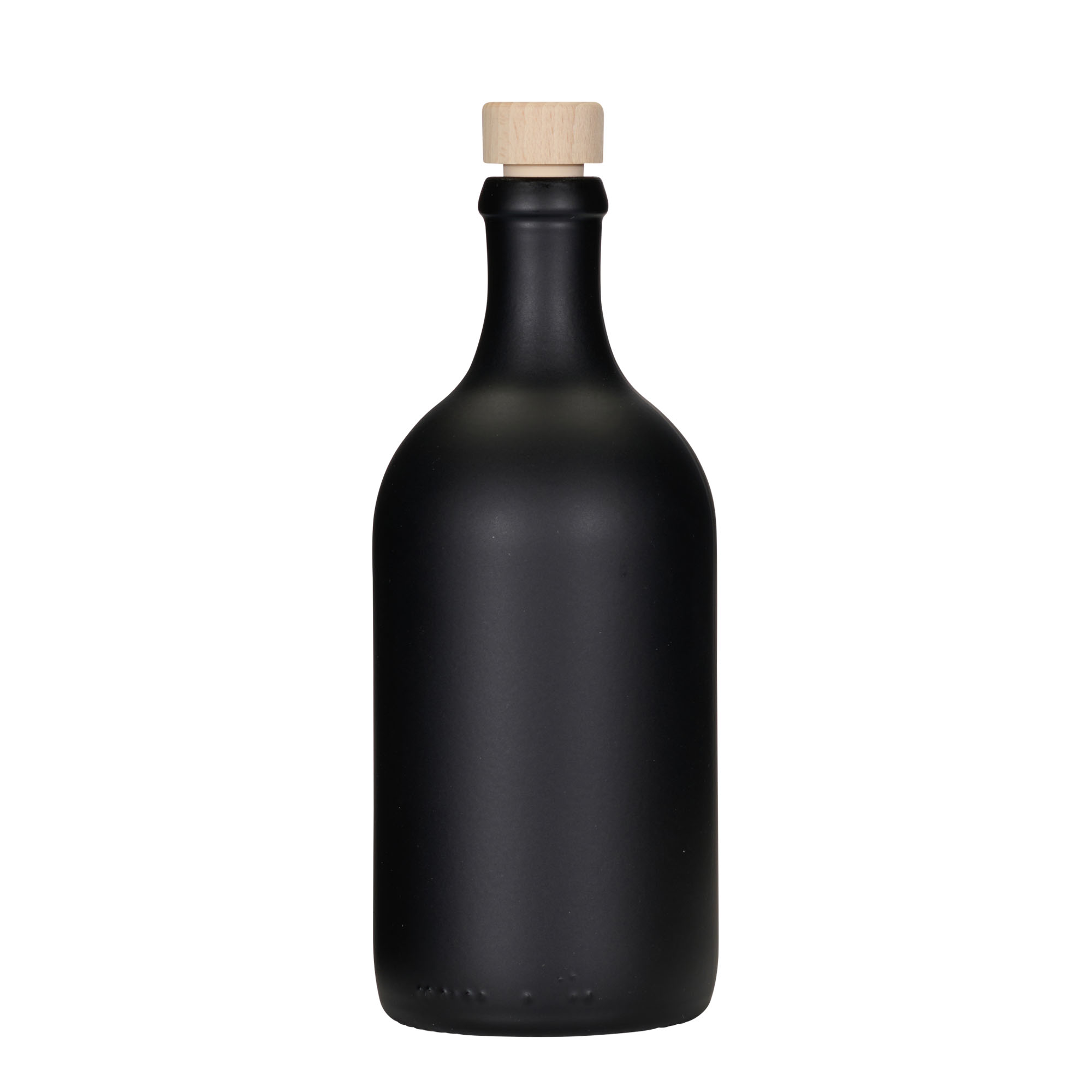 Botella de vidrio de 500 ml 'Ginevra Leggera', negra, boca: corcho