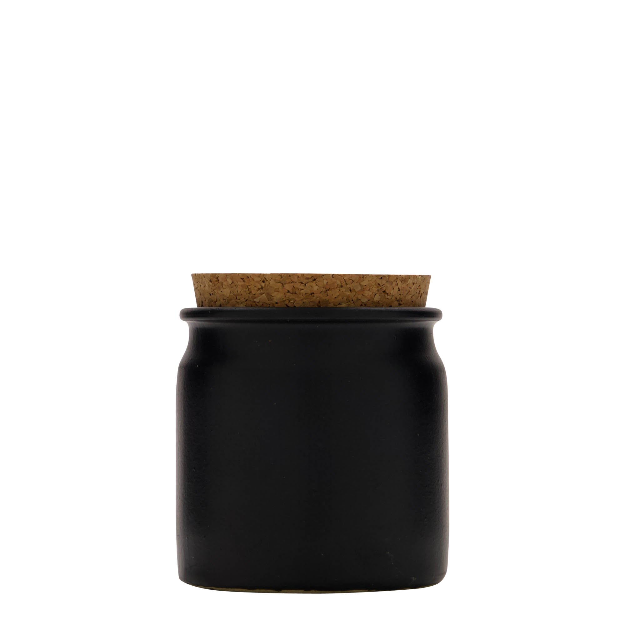 160 ml de maceta de gres, cerámica, negra, boca: corcho 160 ml de maceta de gres, cerámica, negra, boca: corcho