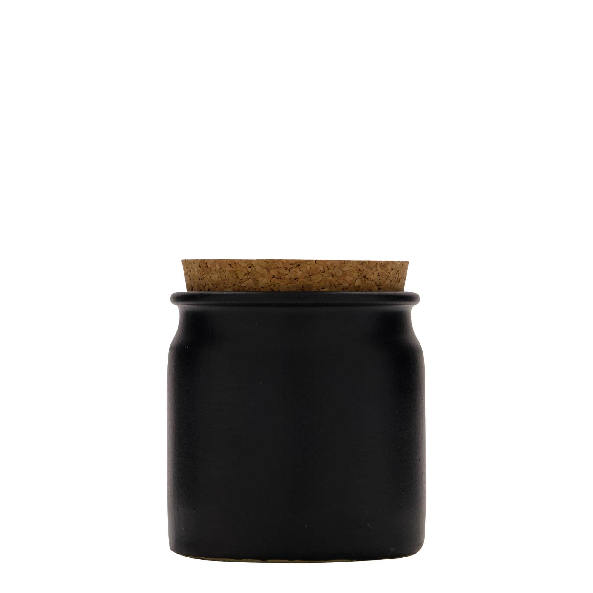 160 ml de maceta de gres, cerámica, negra, boca: corcho