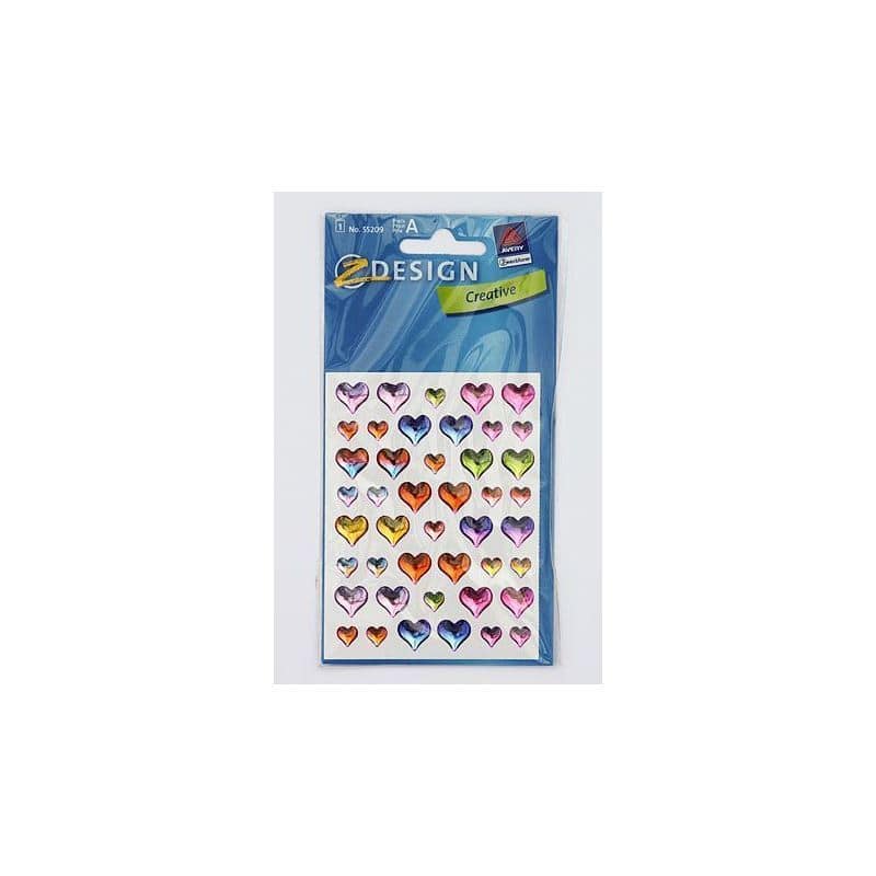 Pegatinas Zweckform 'Corazones de gel', plástico, multicolor