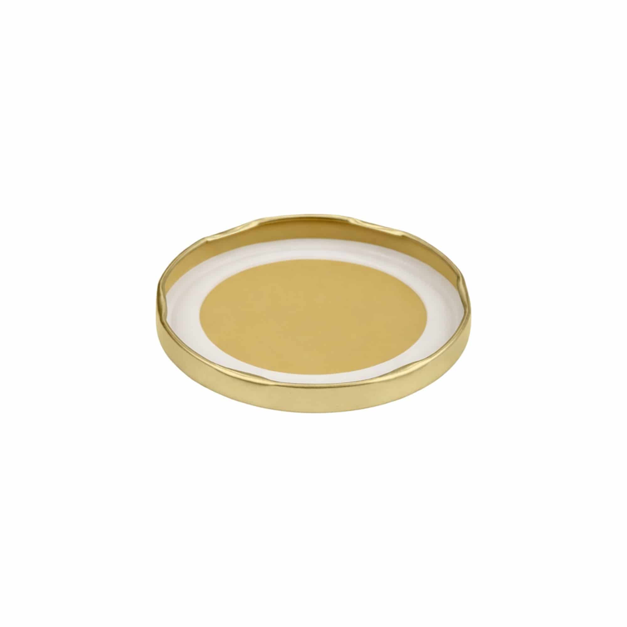 Tapa Twist-off, hojalata, esterilizable, dorada, para boca: TO 82
