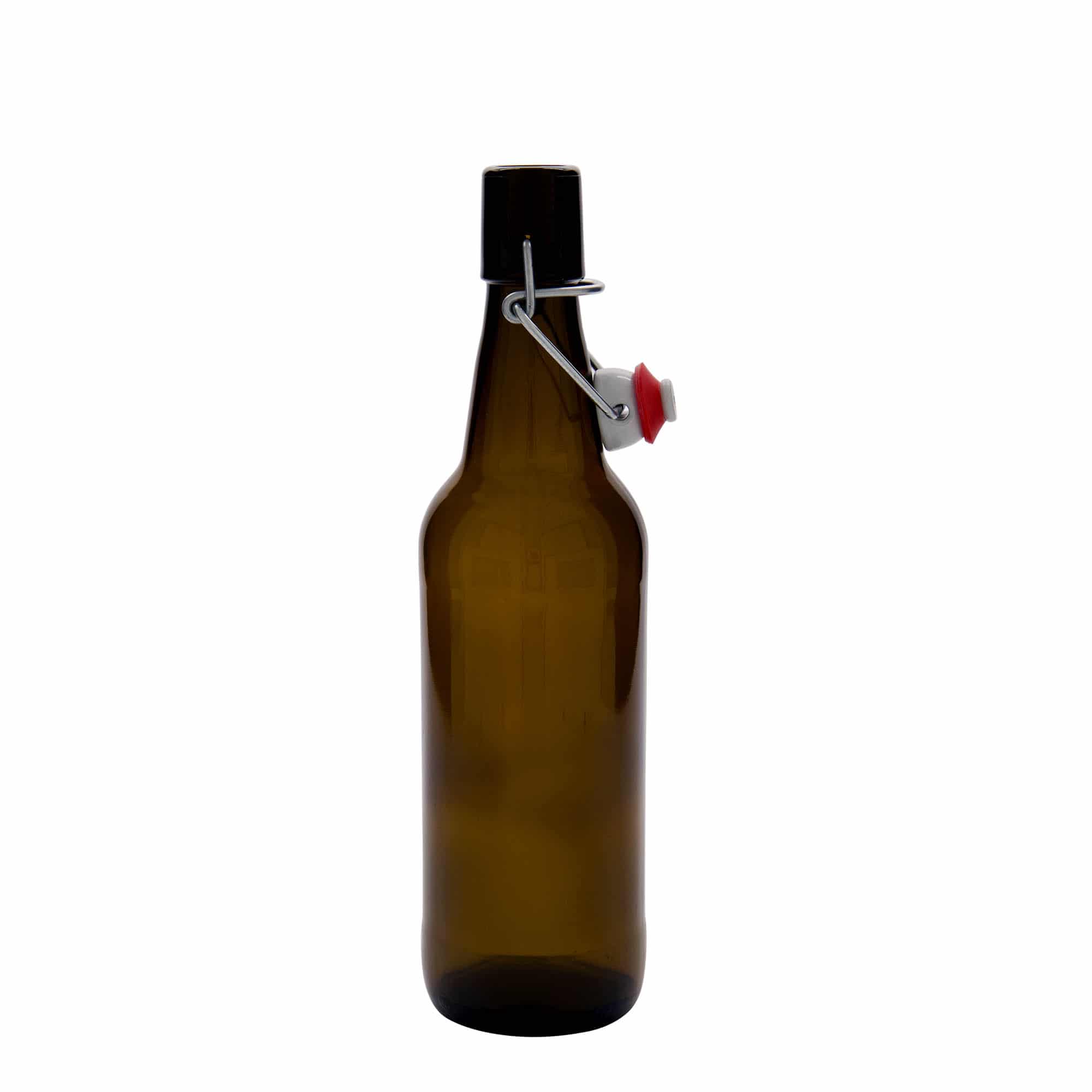 Botella de cerveza de 500 ml, vidrio, marrón, boca: tapón mecánico