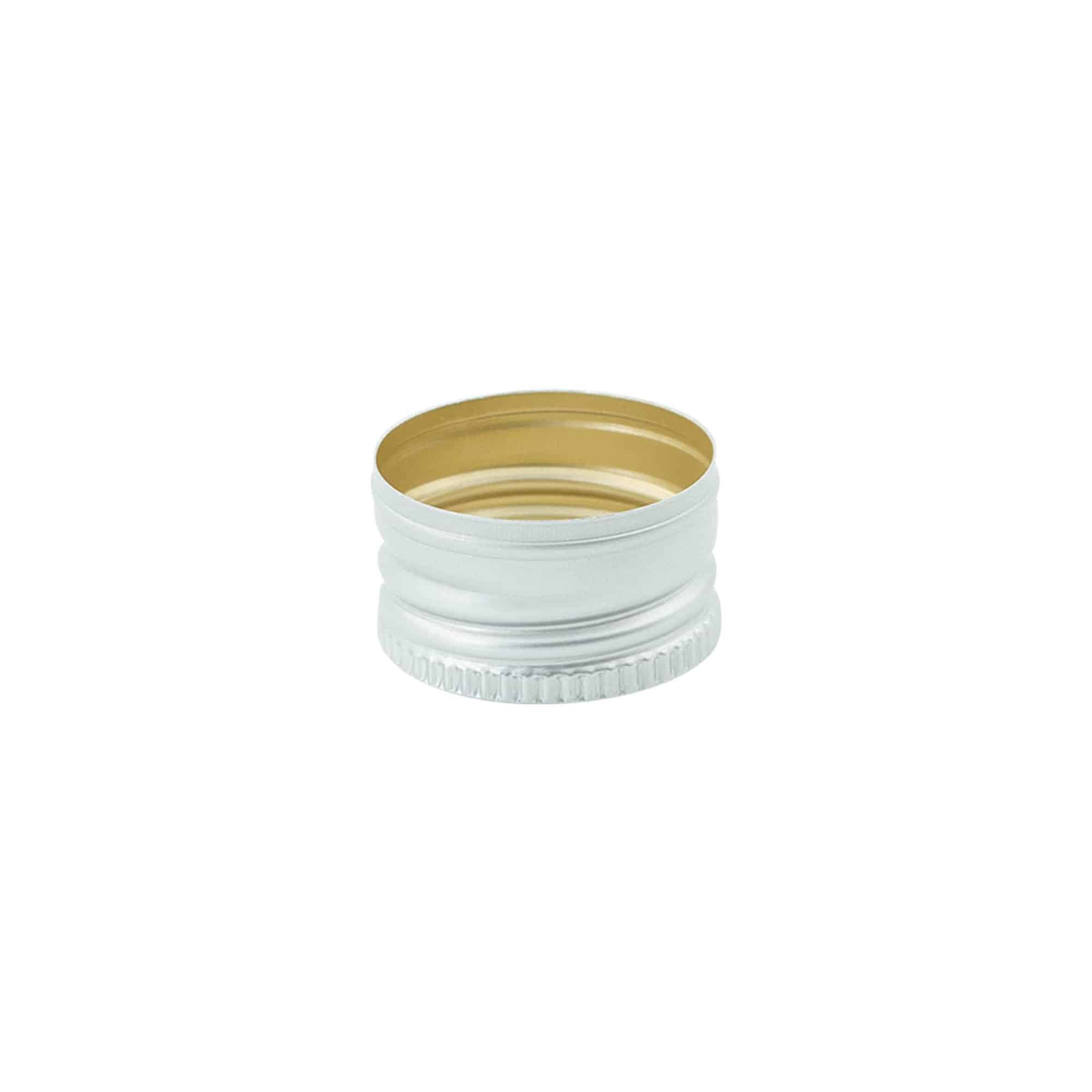 Tapa roscada #, metal, plateada, para boca: PP 28
