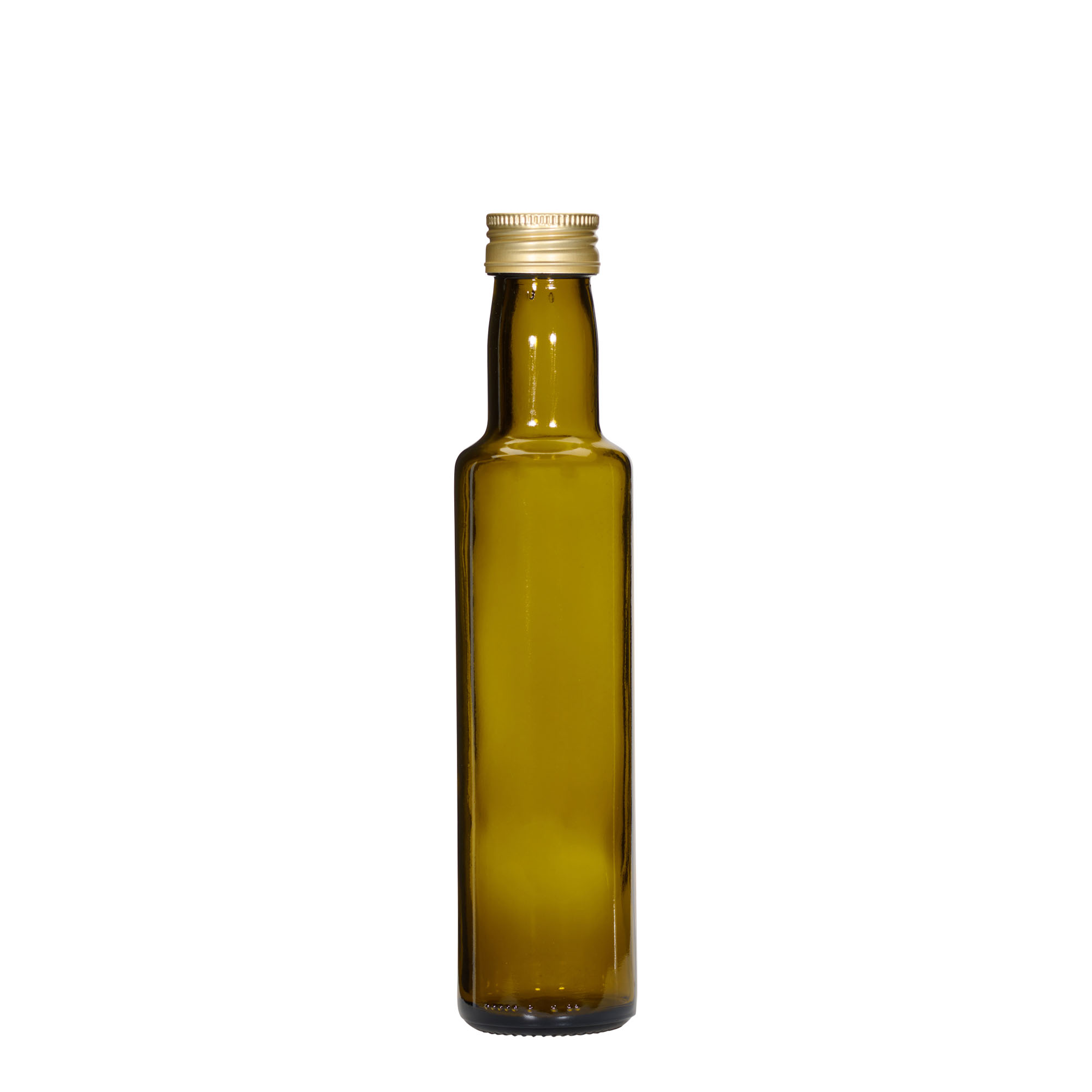 Botella de vidrio de 250 ml «Dorica», verde antiguo, boca: PP 31,5