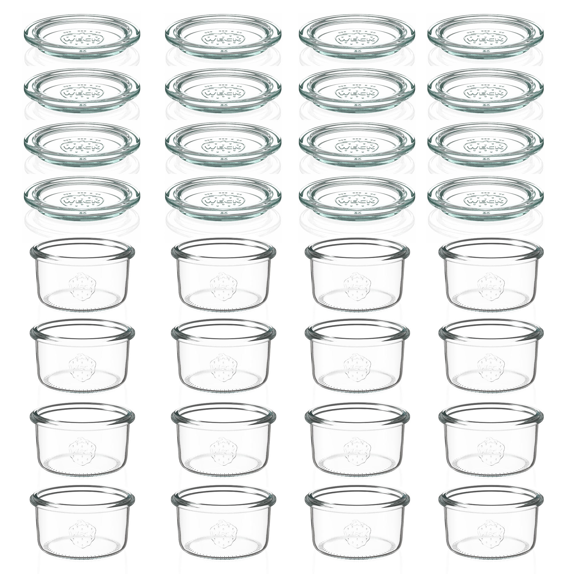 12x 165 ml tarro WECK de boca ancha con tapa de vidrio RR 80