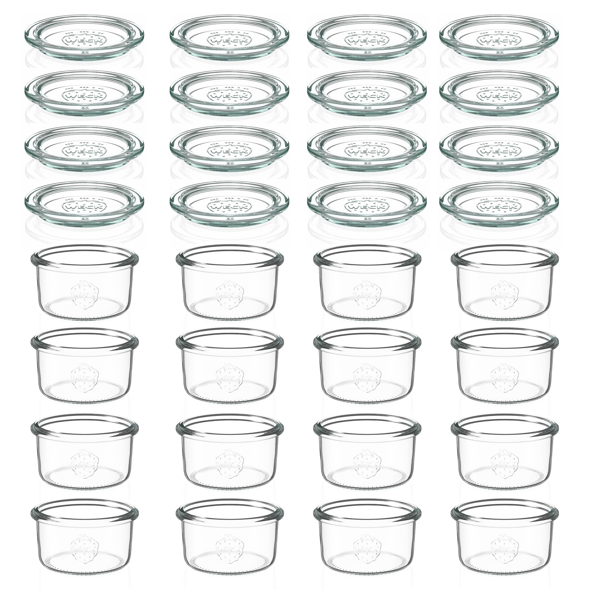 12x 165 ml tarro WECK de boca ancha con tapa de vidrio RR 80
