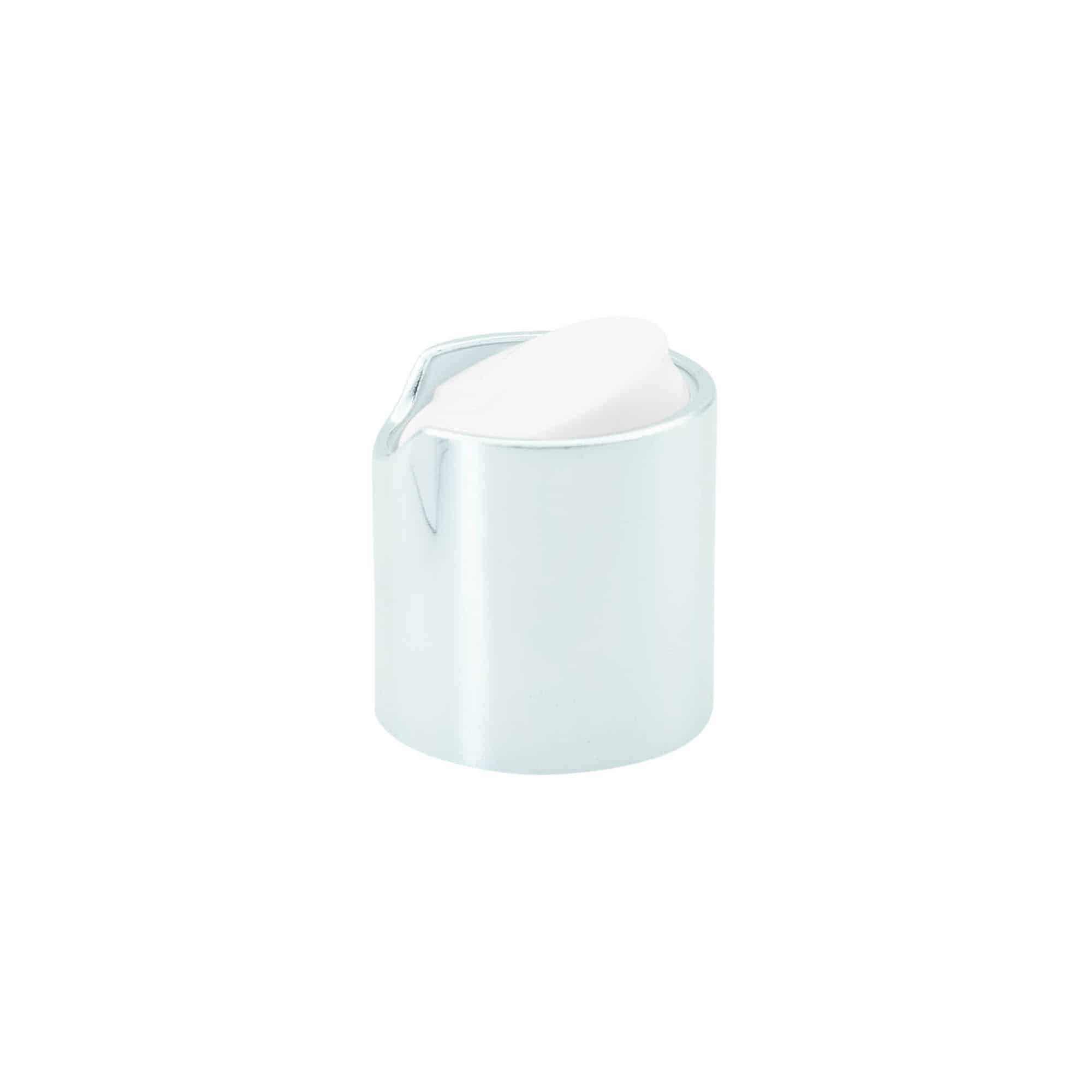 Tapón de rosca 'Disc Top', plástico de PP, plateado, para boca: 24/410