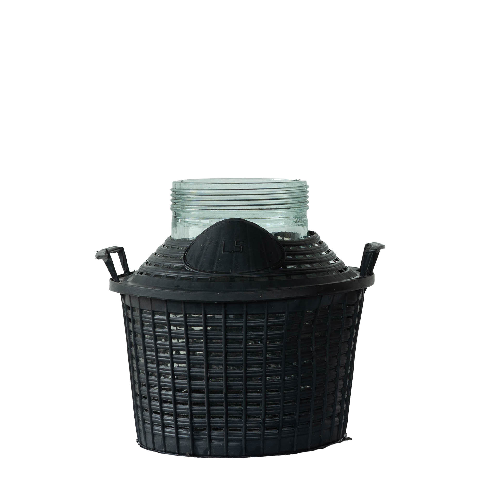 Botella de balón de 5 l de cuello ancho, vidrio, boca: cierre roscado Botella de balón de 5 l de cuello ancho, vidrio, boca: cierre roscado