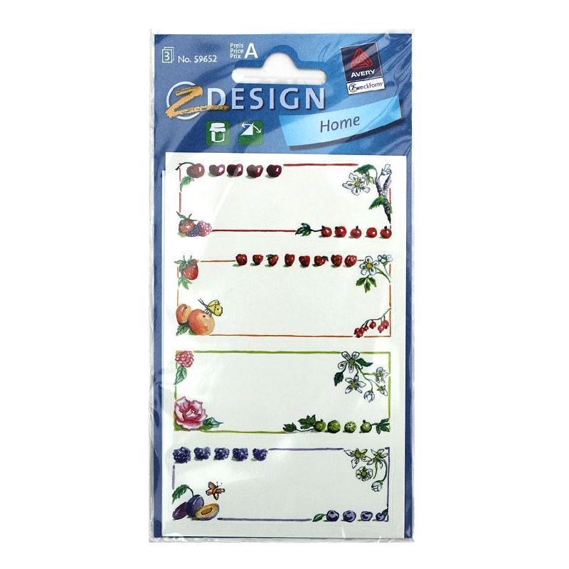 Zweckform Etiquetas 'Frutas Coloridas', rectangulares, papel, multicolor Zweckform Etiquetas 'Frutas Coloridas', rectangulares, papel, multicolor