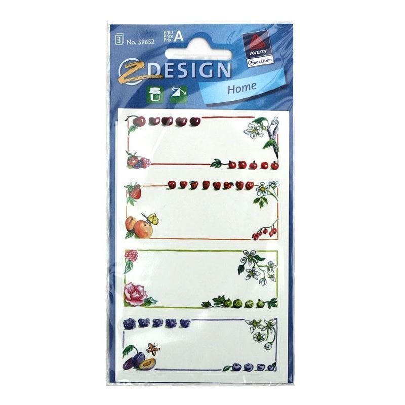 Zweckform Etiquetas «Frutas Coloridas», rectangulares, papel, multicolor