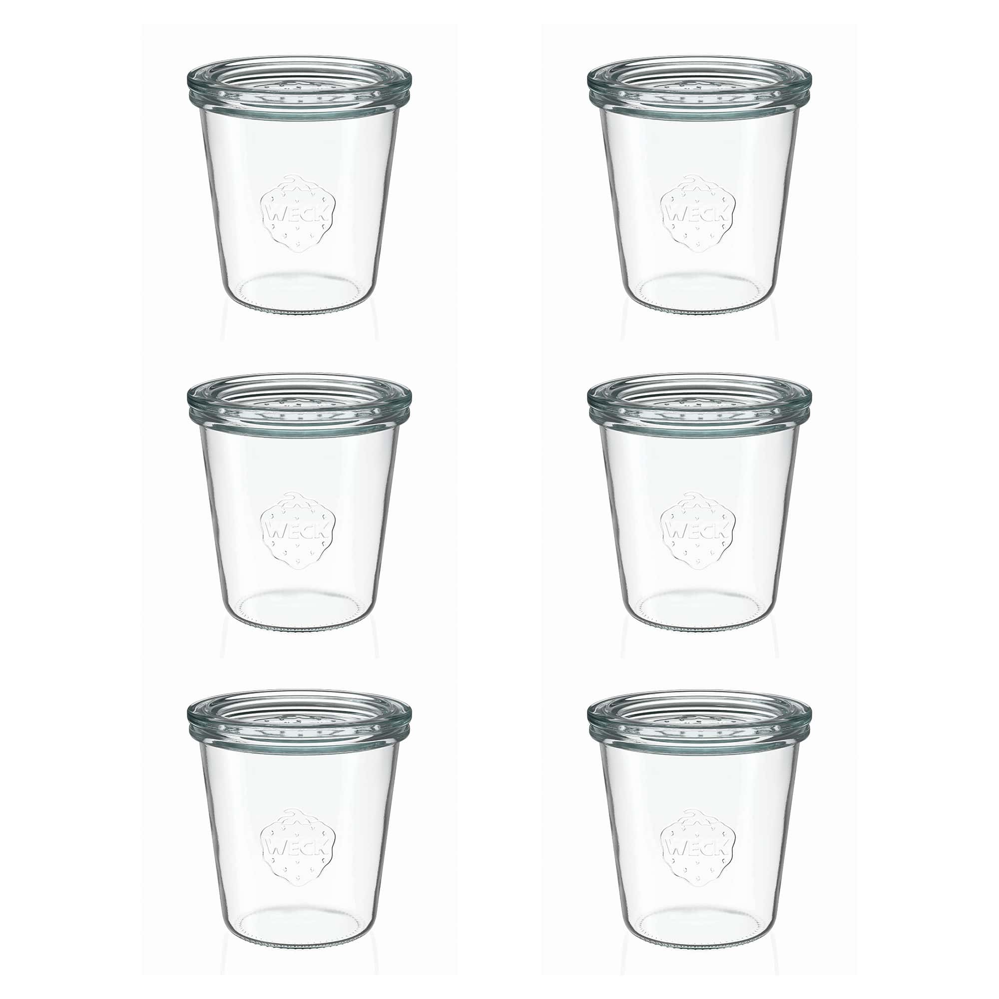 6x 290 ml tarro WECK de boca ancha alto con tapa de vidrio RR 80