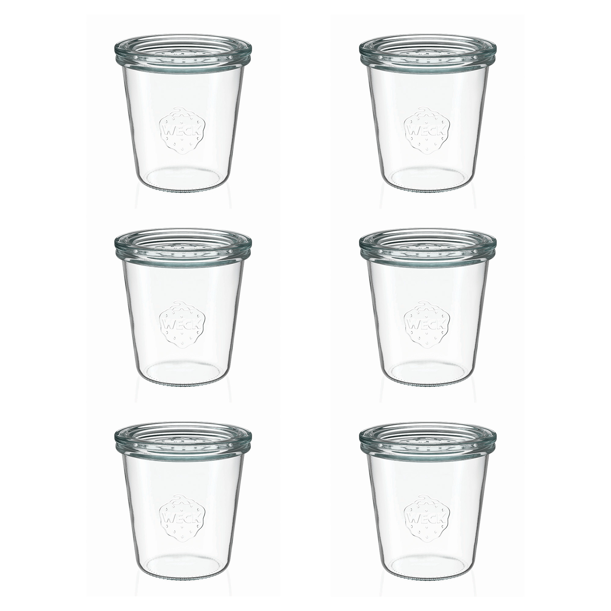 6x 290 ml tarro WECK de boca ancha alto con tapa de vidrio RR 80