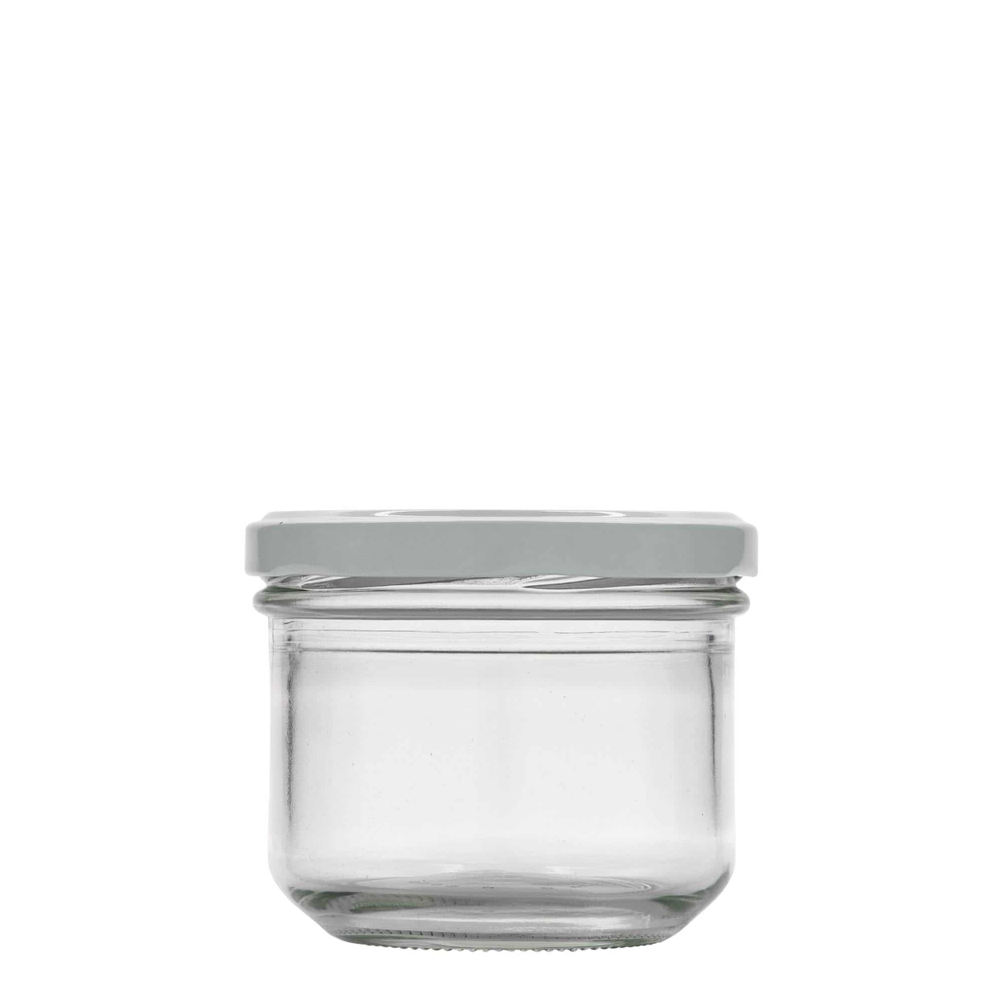 Tarro de vidrio cilíndrico de 250 ml, boca: Twist-Off (TO 82)
