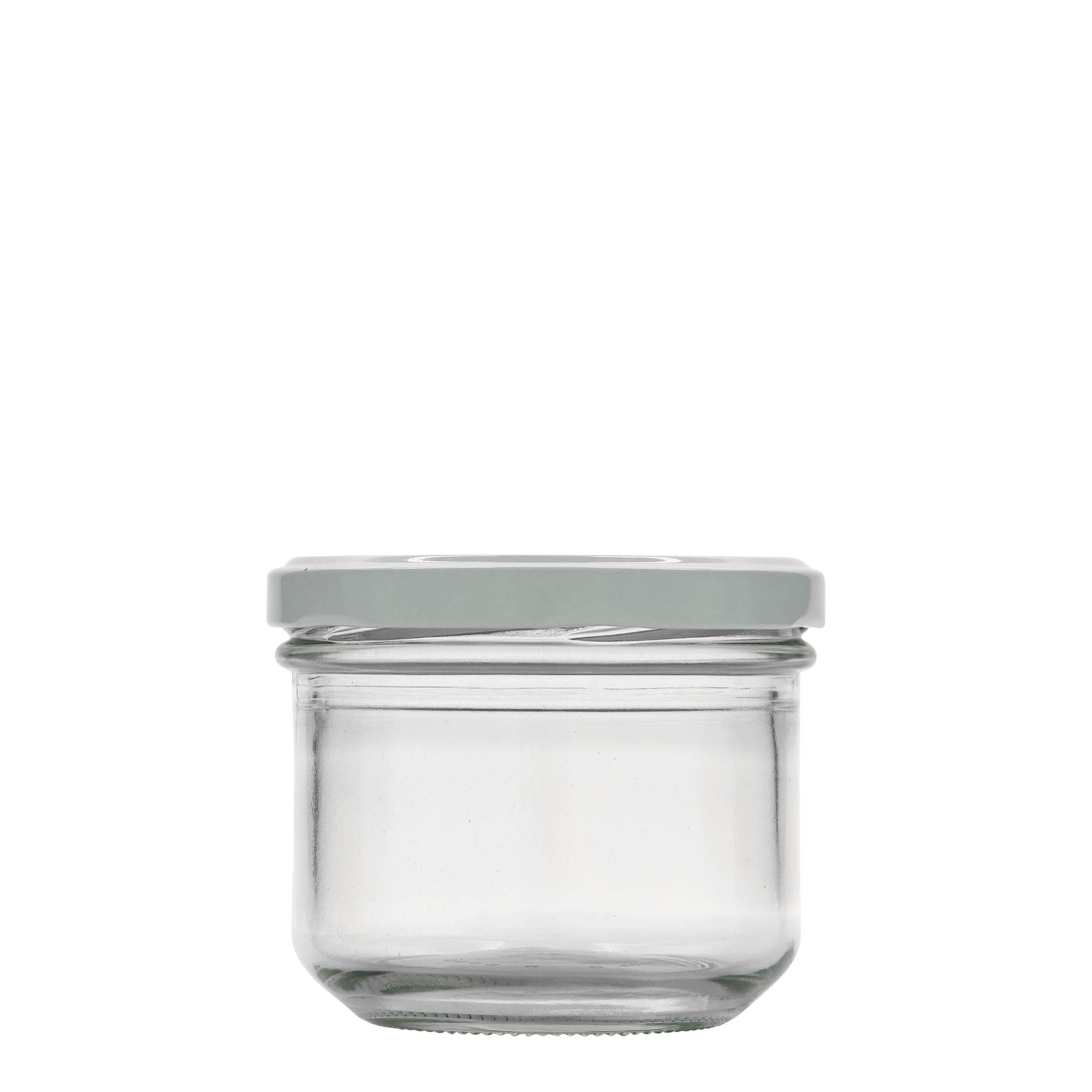 250 ml tarro de vidrio con fondo plano, boca: Twist-Off (TO 82)