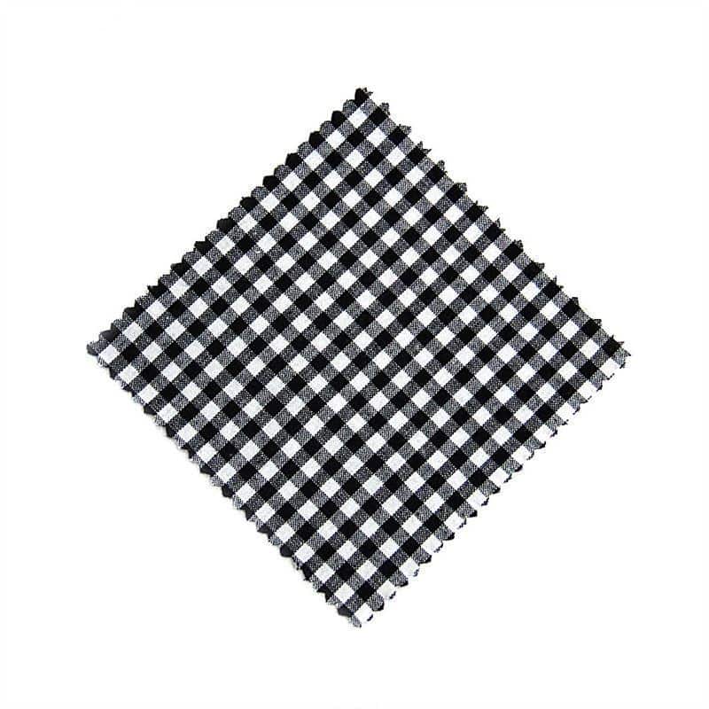 Cubretapas de tela a cuadros 12x12, cuadrado, textil, negro, boca: TO38-TO53