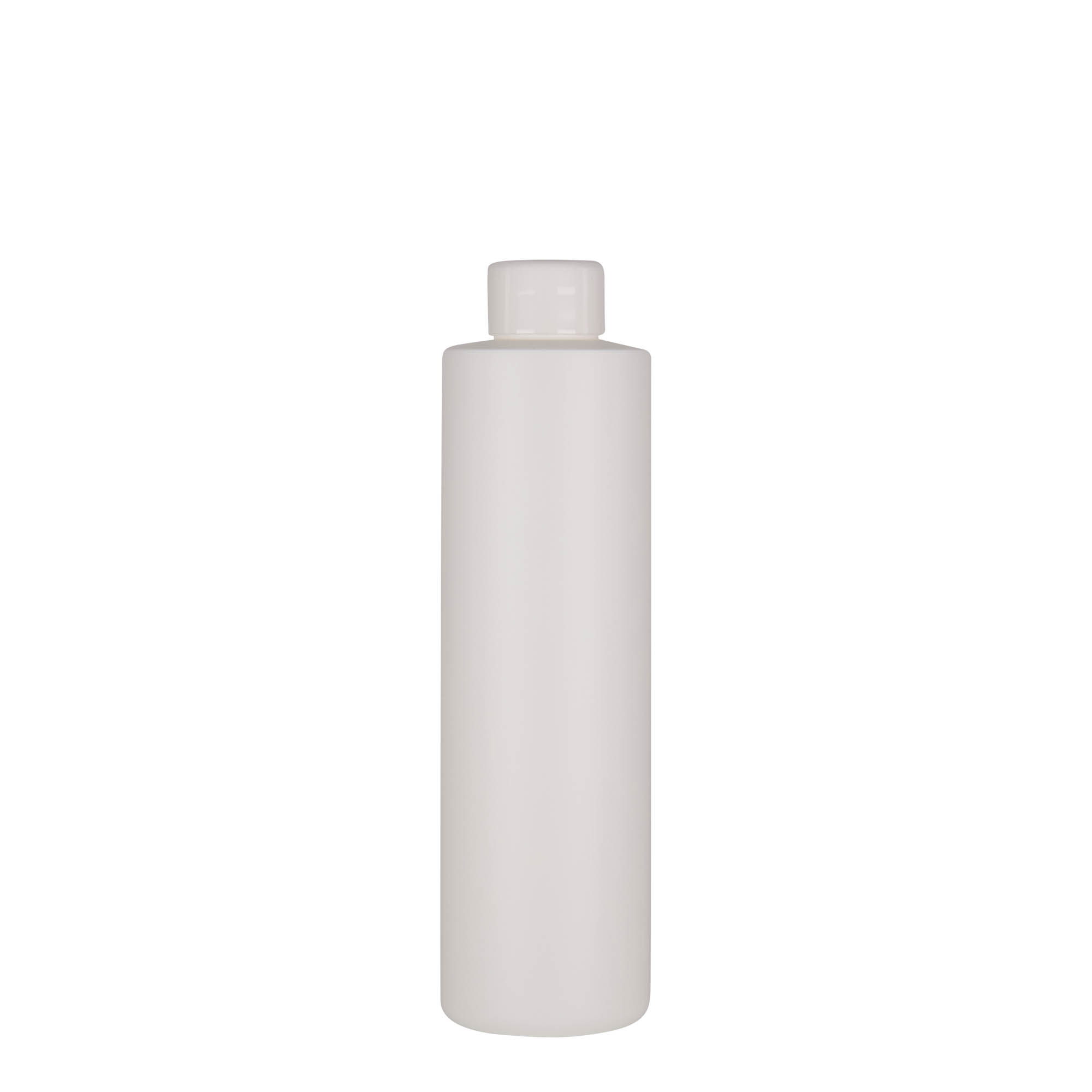 Botella de plástico de 250 ml 'Pipe', HDPE verde, blanca, boca: 24/410