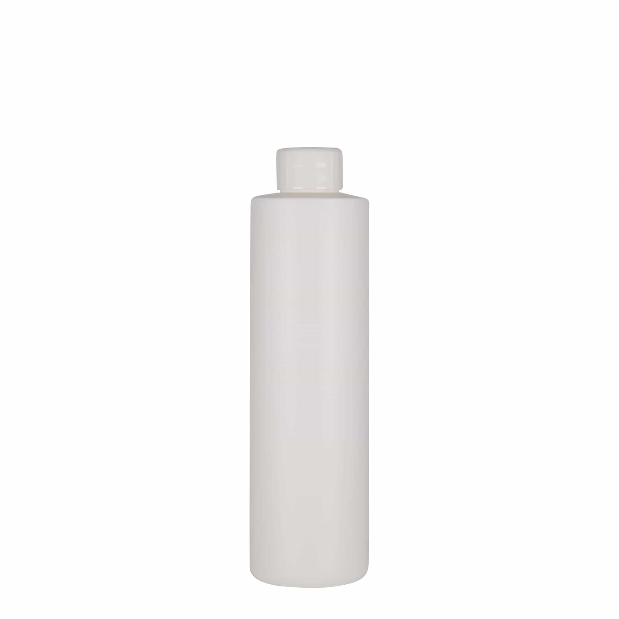Botella de plástico de 250 ml 'Pipe', HDPE verde, blanca, boca: 24/410