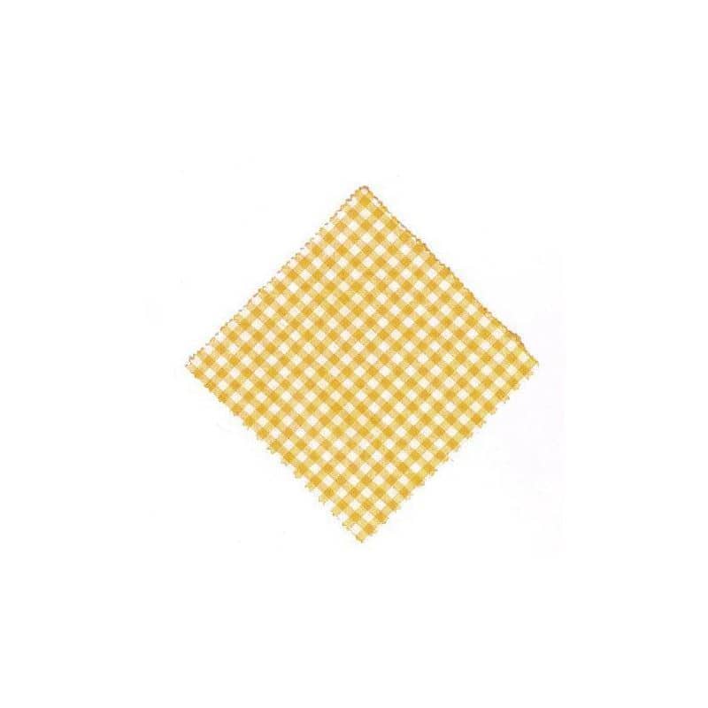 Cubretapas de tela a cuadros 12x12, cuadrado, textil, amarillo, boca: TO38-TO53
