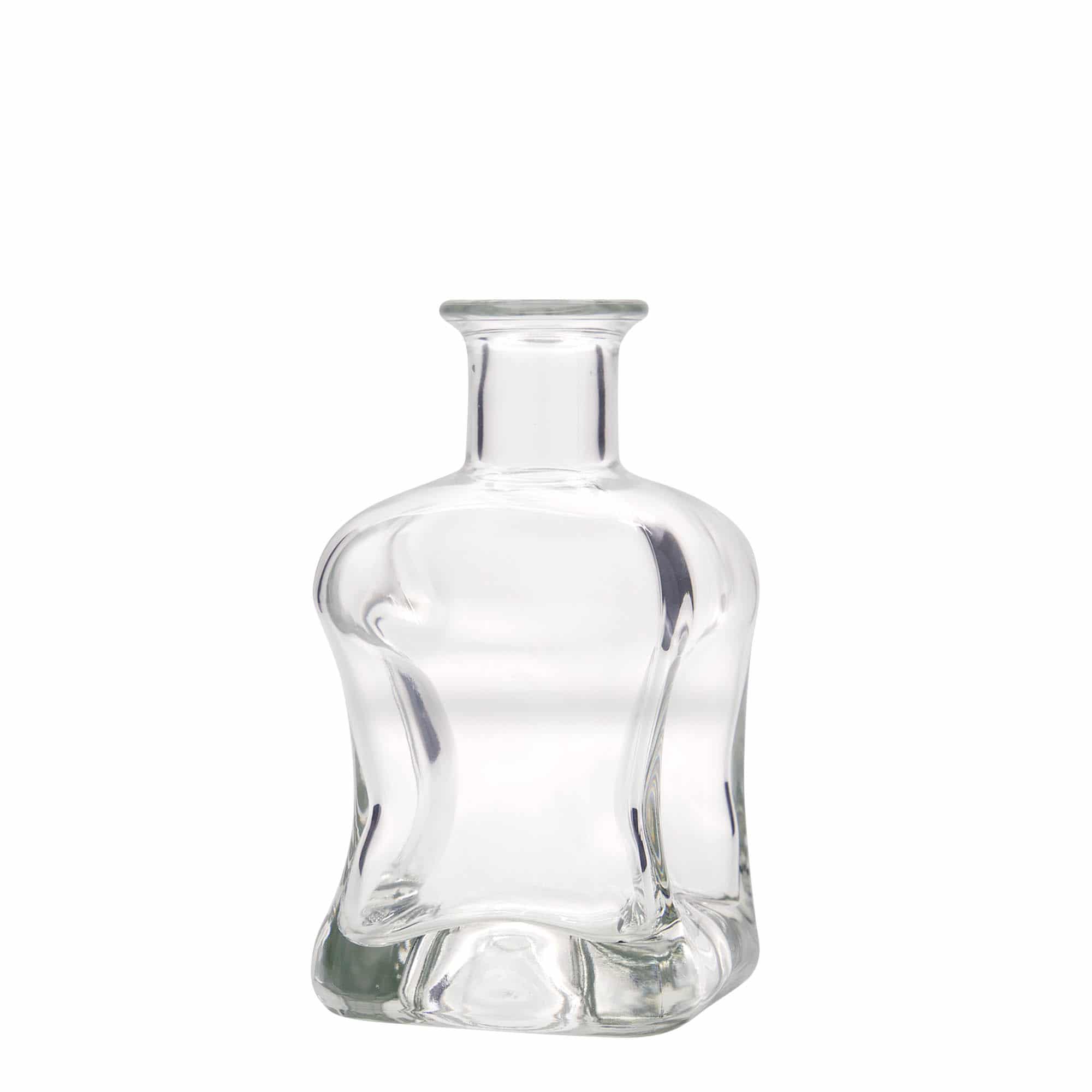 Botella de vidrio 'Dublin' de 350 ml, cuadrada, boca: corcho