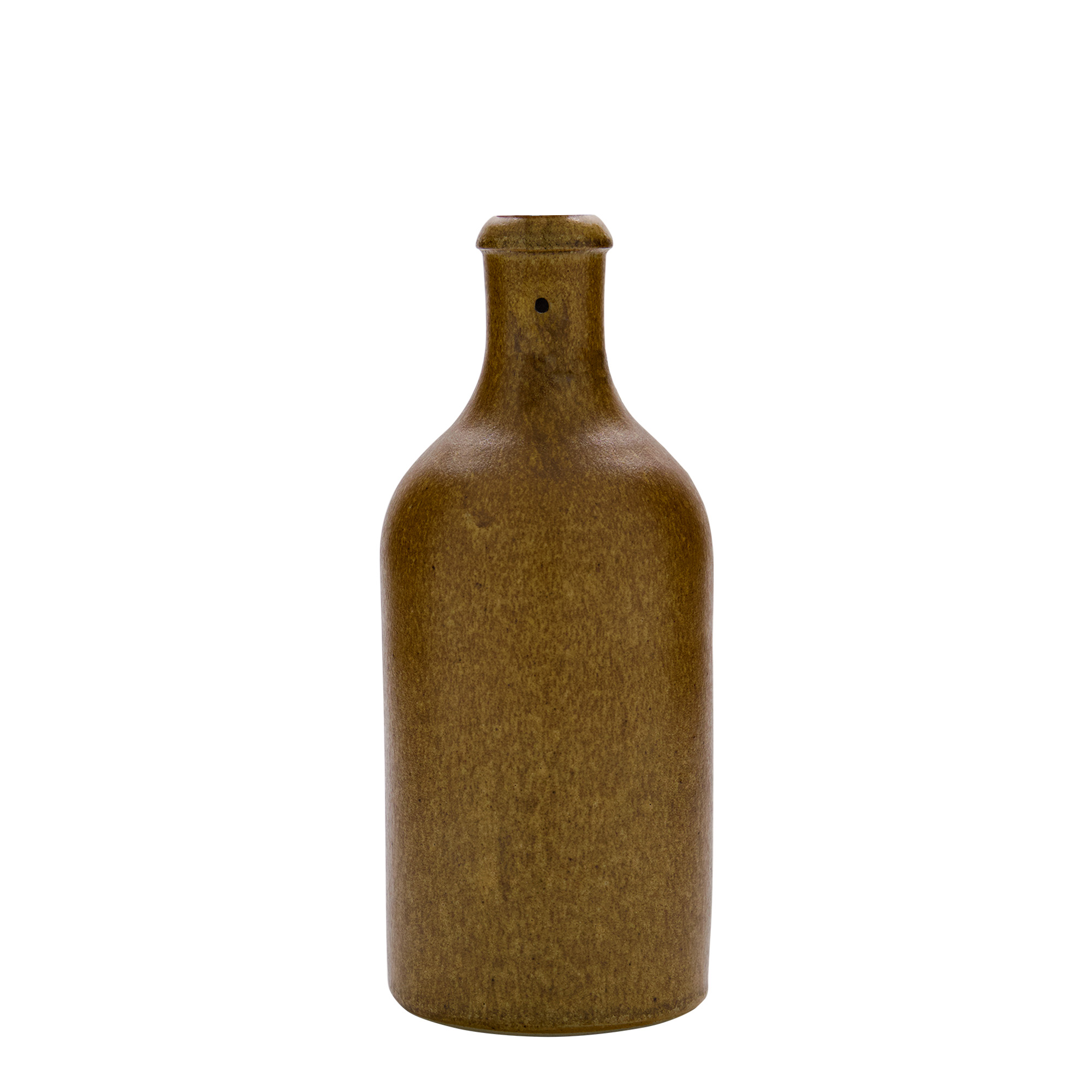 Jarra de barro de 500 ml, gres, cristal marrón, boca: cierre con alambre