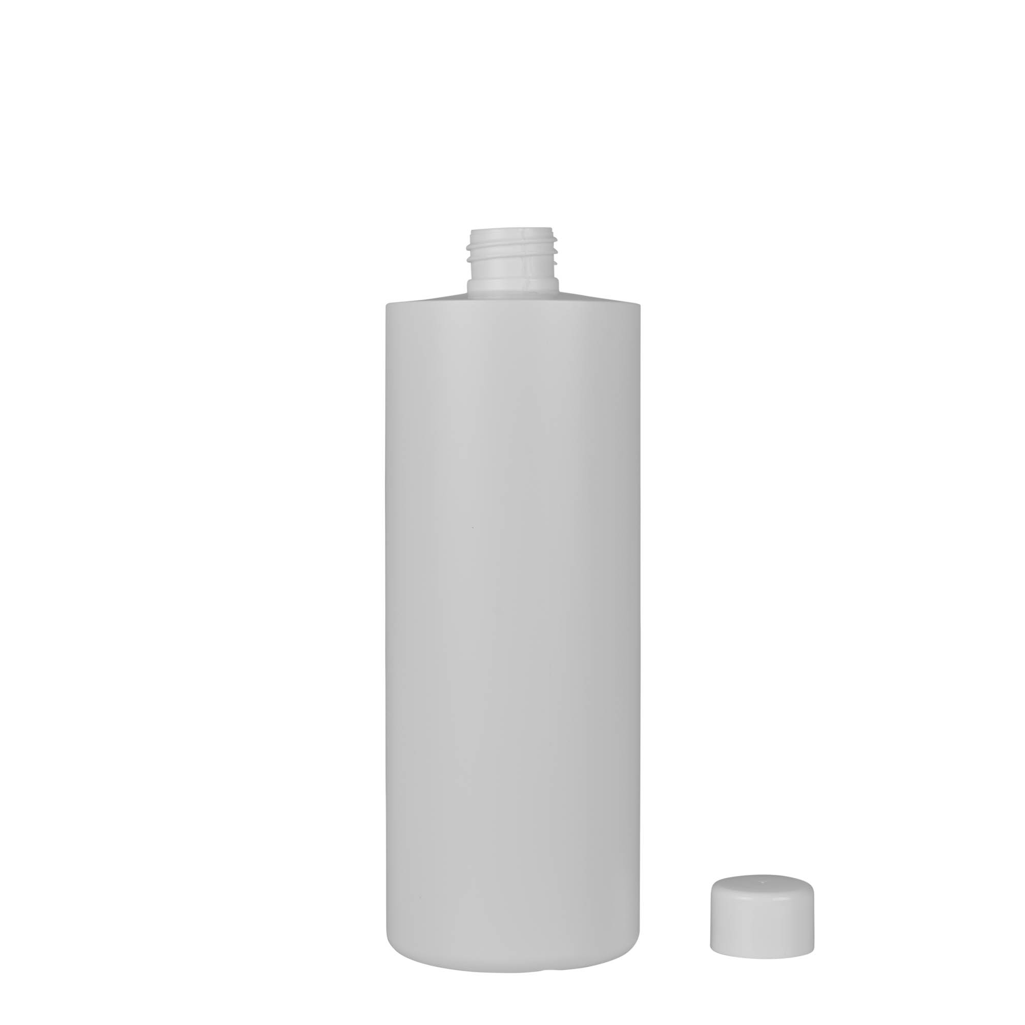 Botella de plástico de 500 ml 'Pipe', HDPE verde, blanco, boca: 24/410 Botella de plástico de 500 ml 'Pipe', HDPE verde, blanco, boca: 24/410