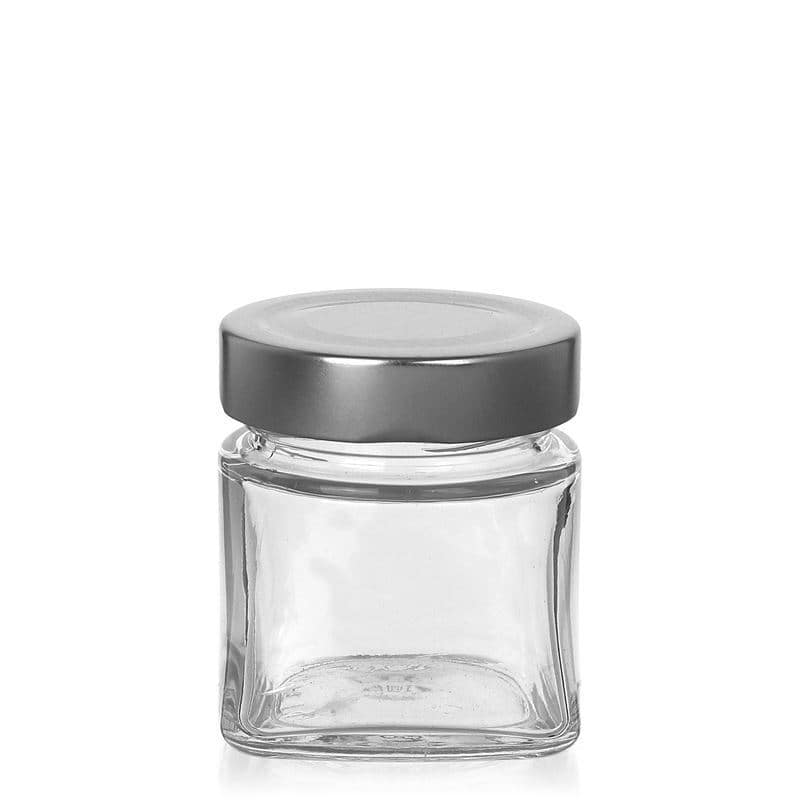 Tarro cuadrado 'Luxor' de 106 ml, boca: Deep-Twist-Off (DTO 58)