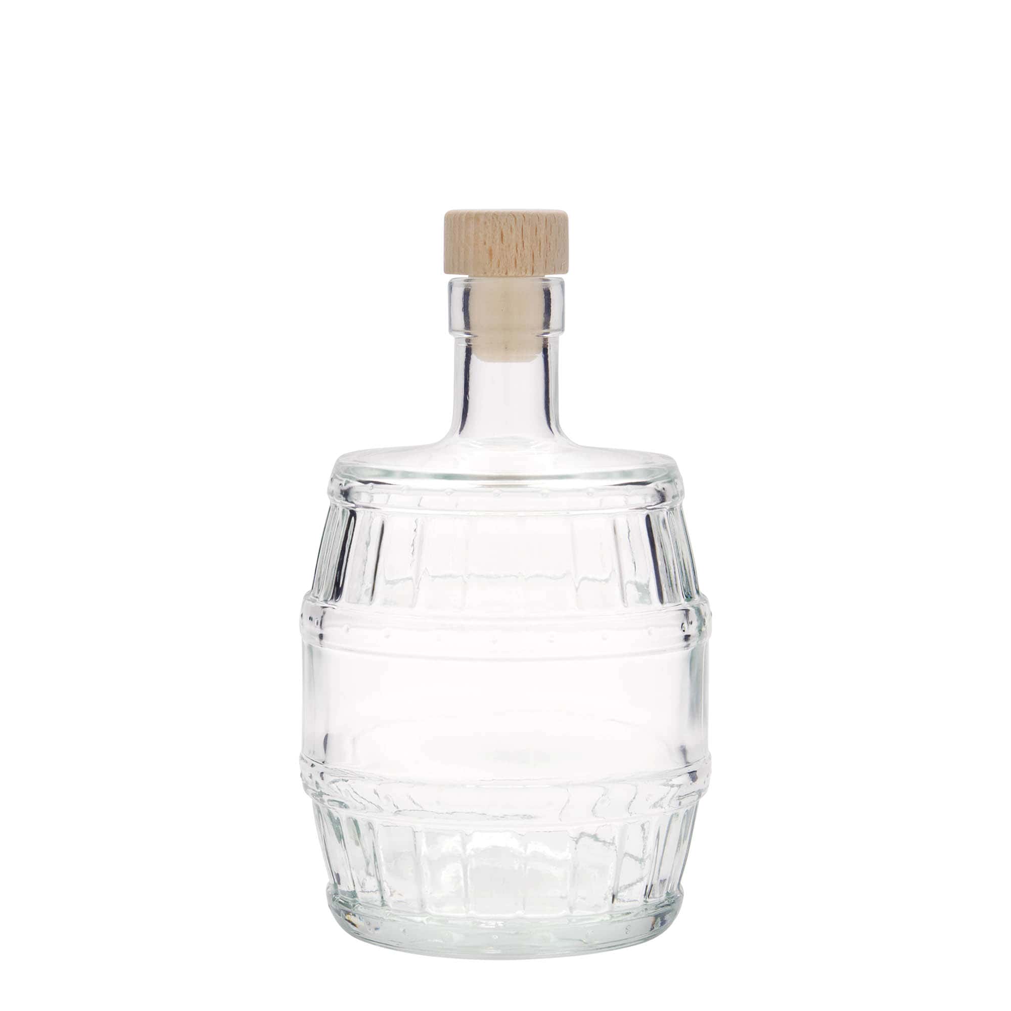 Botella de cristal de 500 ml «barril», boca: corcho