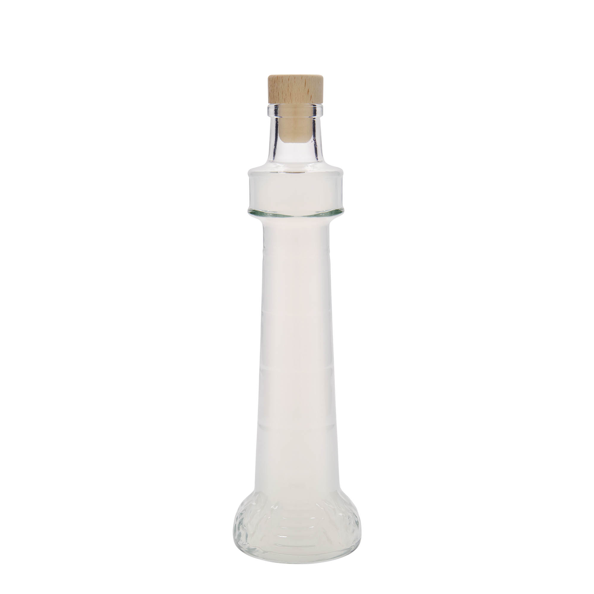 Botella de vidrio de 200 ml 'Leuchtturm', boca: corcho