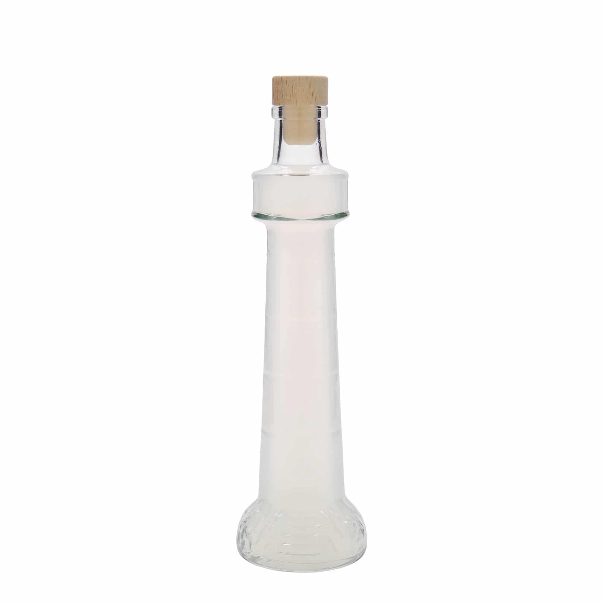 Botella de vidrio de 200 ml 'Leuchtturm', boca: corcho