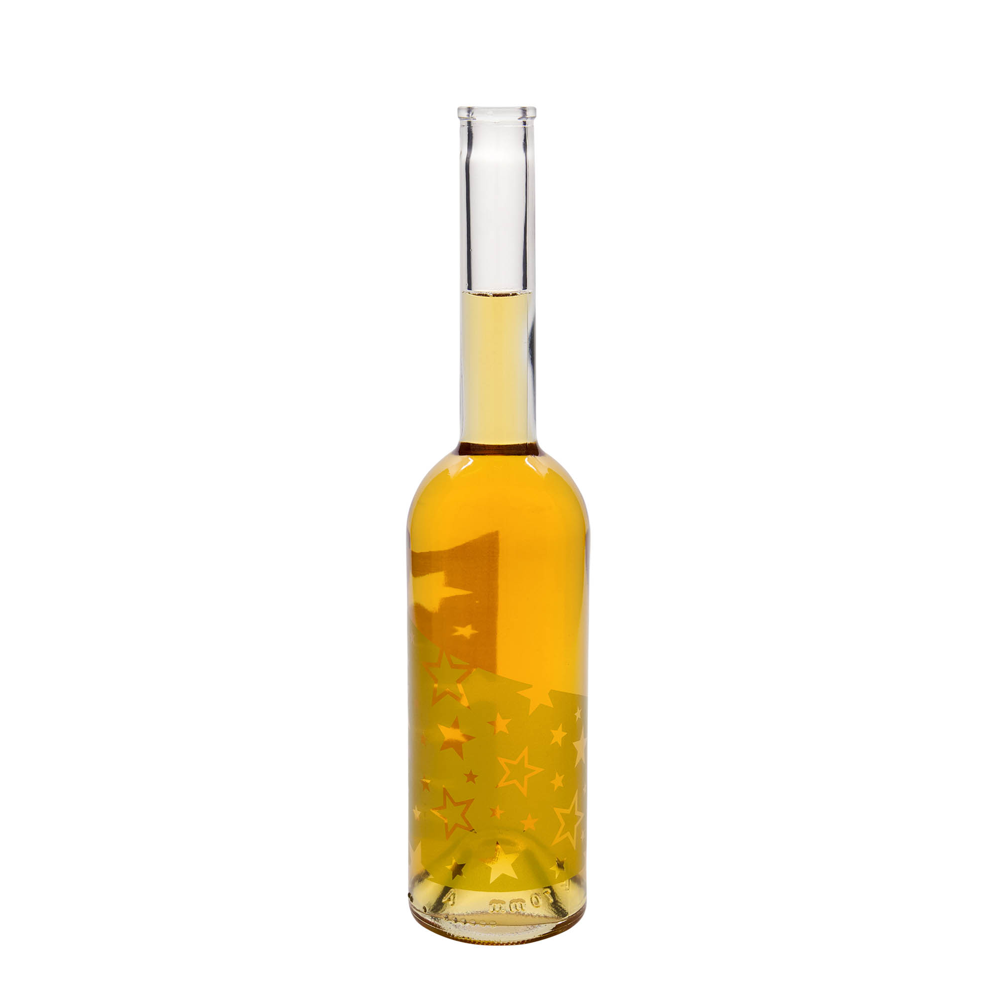 Botella de vidrio de 500 ml 'Opera', motivo: estrellas doradas, boca: corcho Botella de vidrio de 500 ml 'Opera', motivo: estrellas doradas, boca: corcho