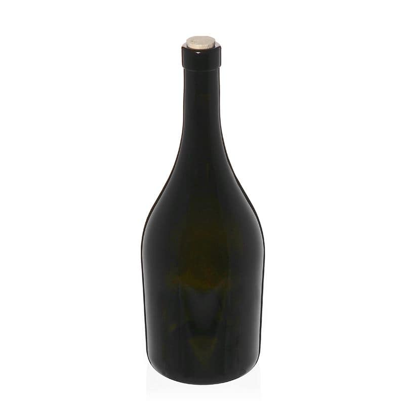 Botella de vino 'Exclusive' de 750 ml, verde antiguo, boca: corcho