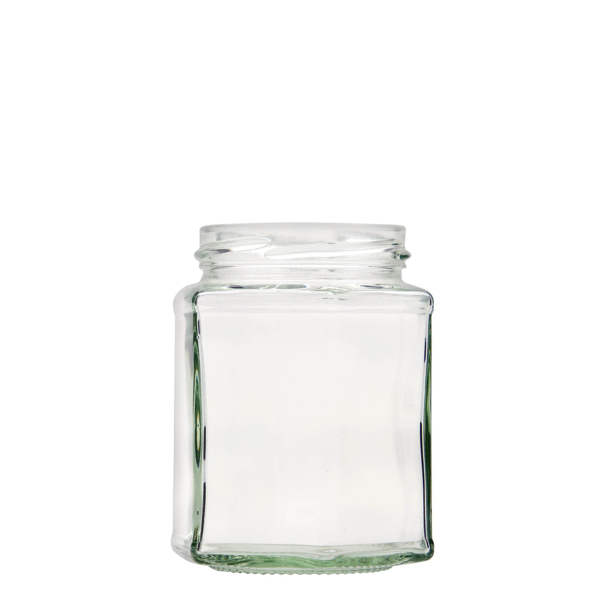 Tarro hexagonal de 324 ml, boca: Twist-Off (TO 66)