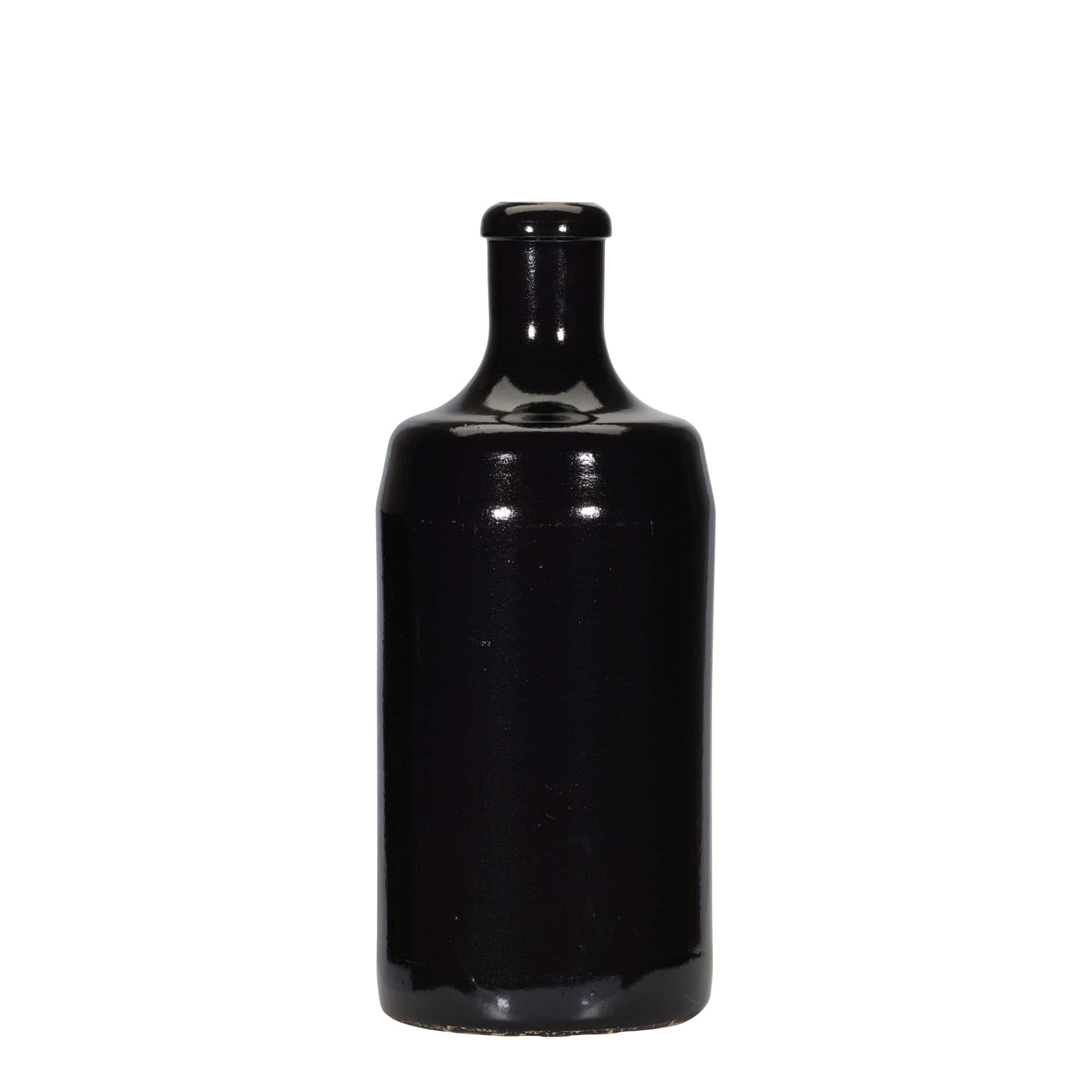 Jarra de barro de 700 ml 'Calvados, gres, negro, boca: corcho