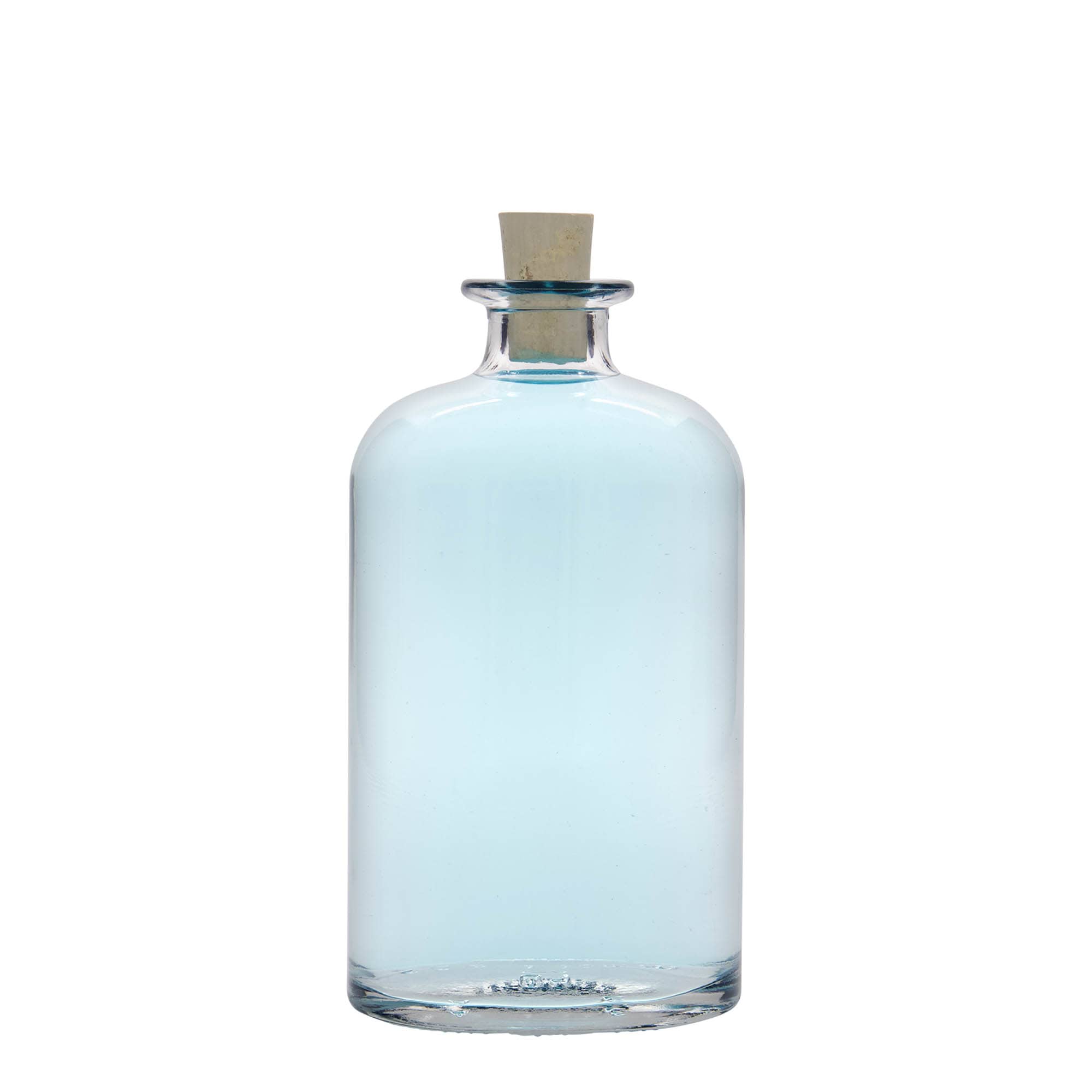 Botella de vidrio de 500 ml 'Dundee', ovalada, boca: corcho