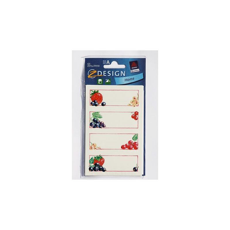 Zweckform Etiquetas 'Grosellas', rectangulares, papel, multicolor Zweckform Etiquetas 'Grosellas', rectangulares, papel, multicolor
