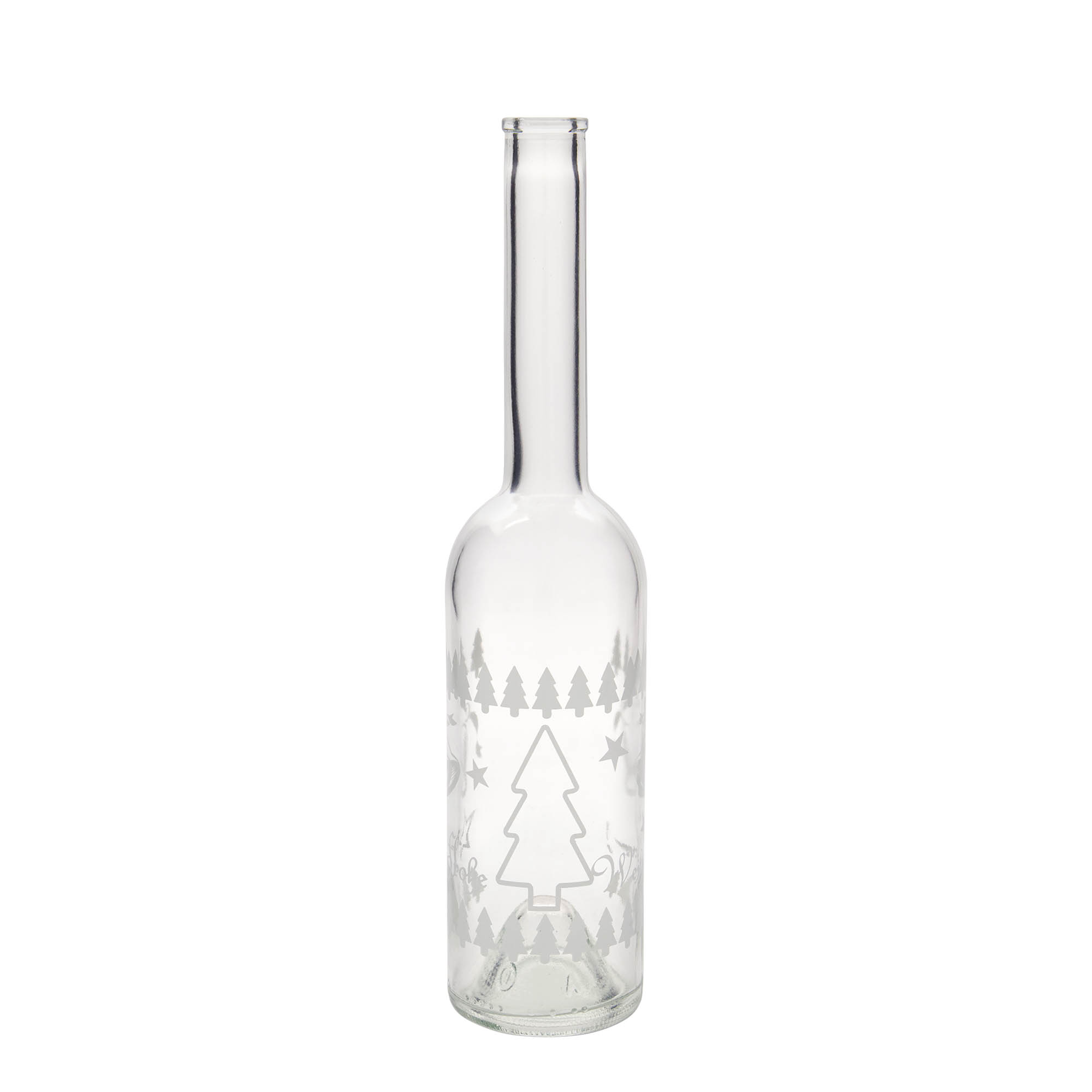 Botella de vidrio de 500 ml 'Opera', motivo: Navidad clásica, boca: corcho