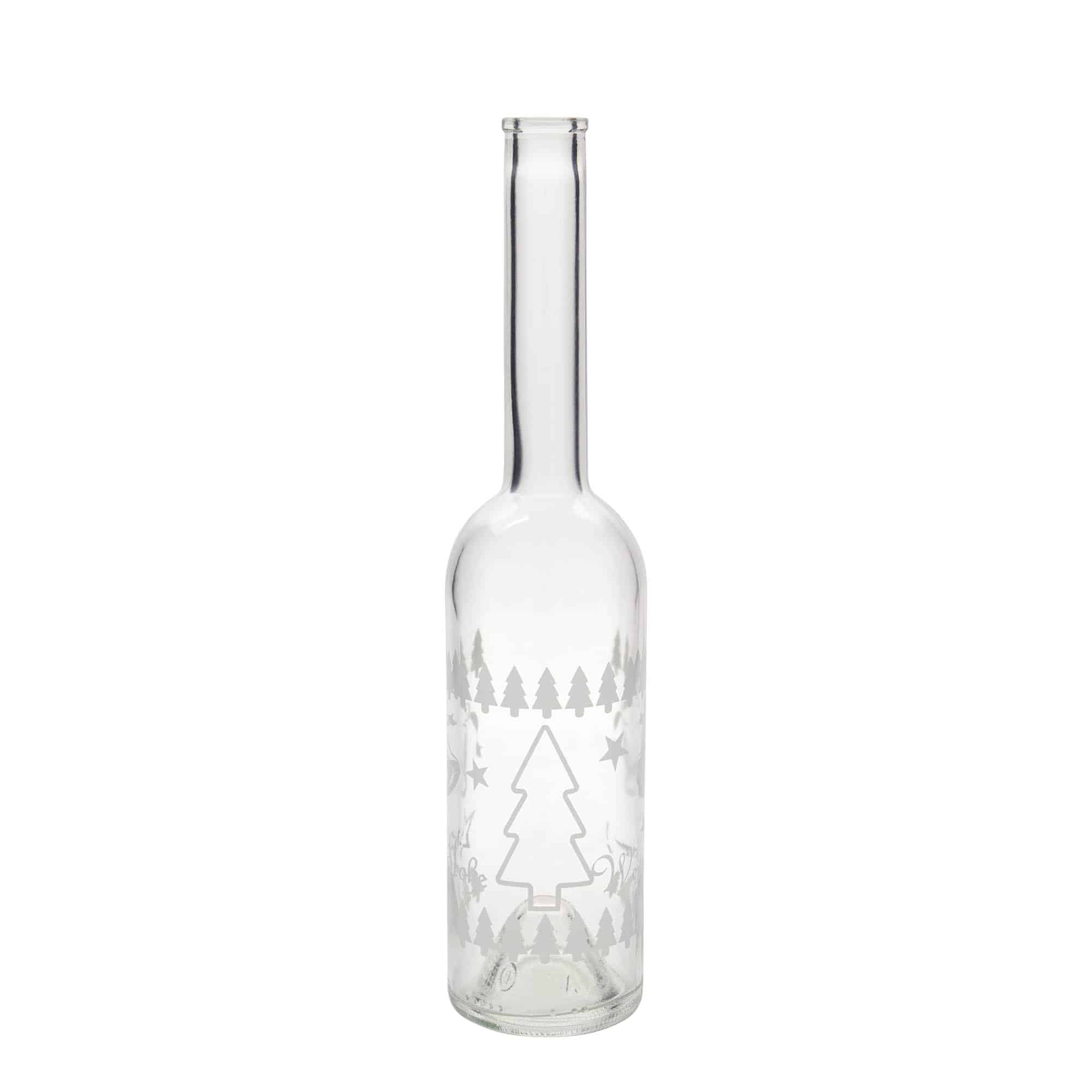 Botella de vidrio de 500 ml 'Opera', motivo: Navidad clásica, boca: corcho