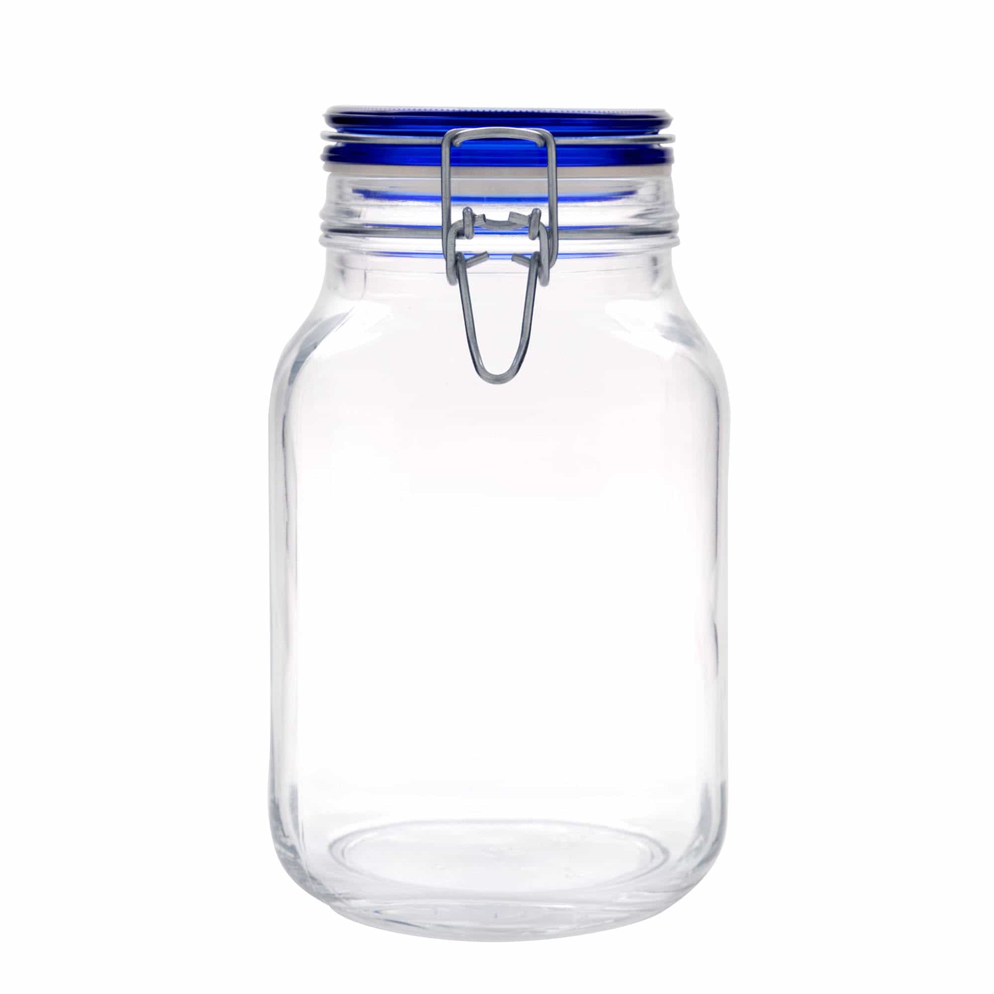 Tarro hermético 'Fido' de 2000 ml, Blue Top, cuadrado, boca: cierre mecánico