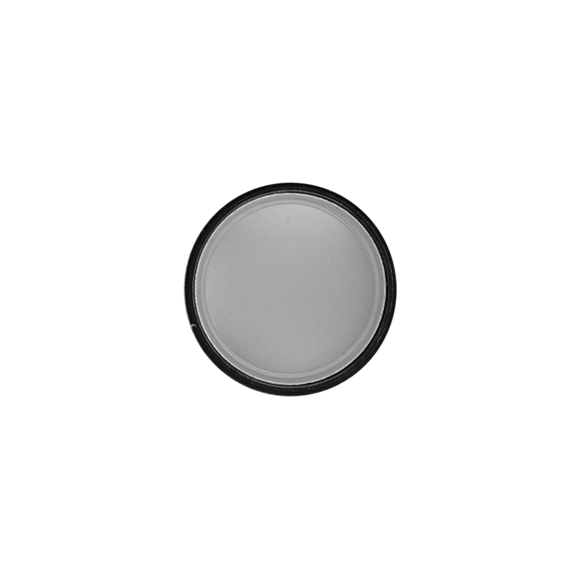 Tapa roscada, metal-plástico, plateada, para boca: PP 28